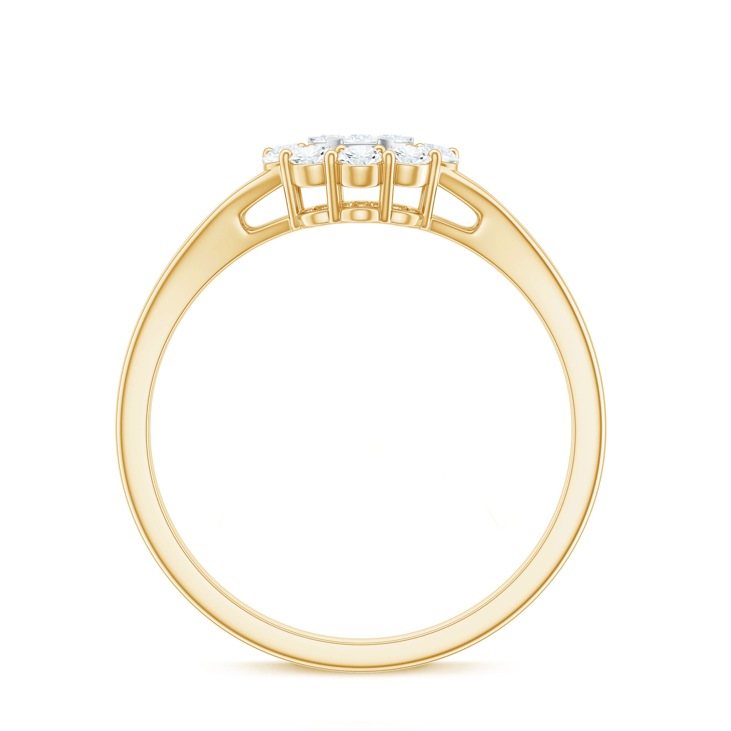 Certified Real Diamond Cluster Ring with Halo