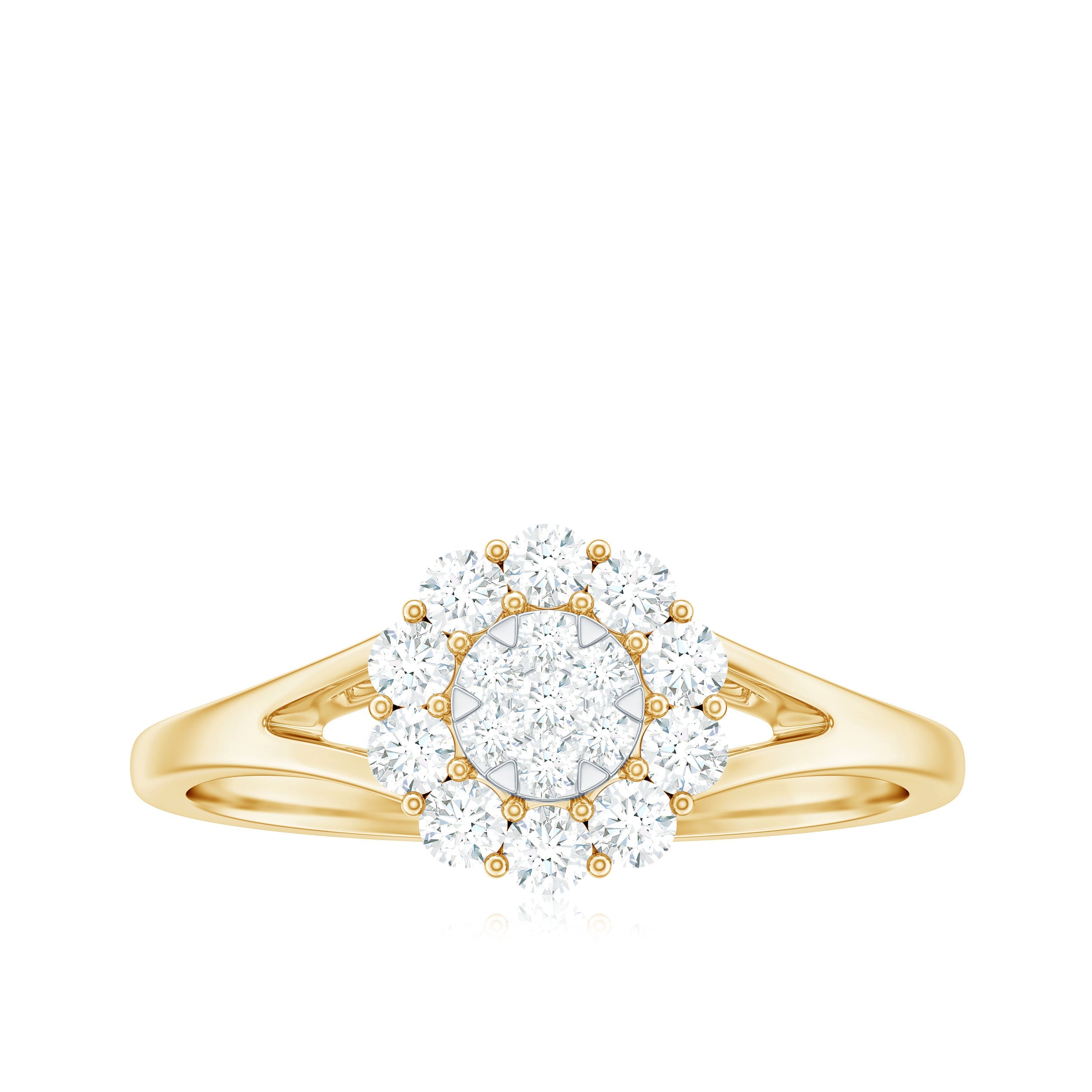 Certified Real Diamond Cluster Ring with Halo