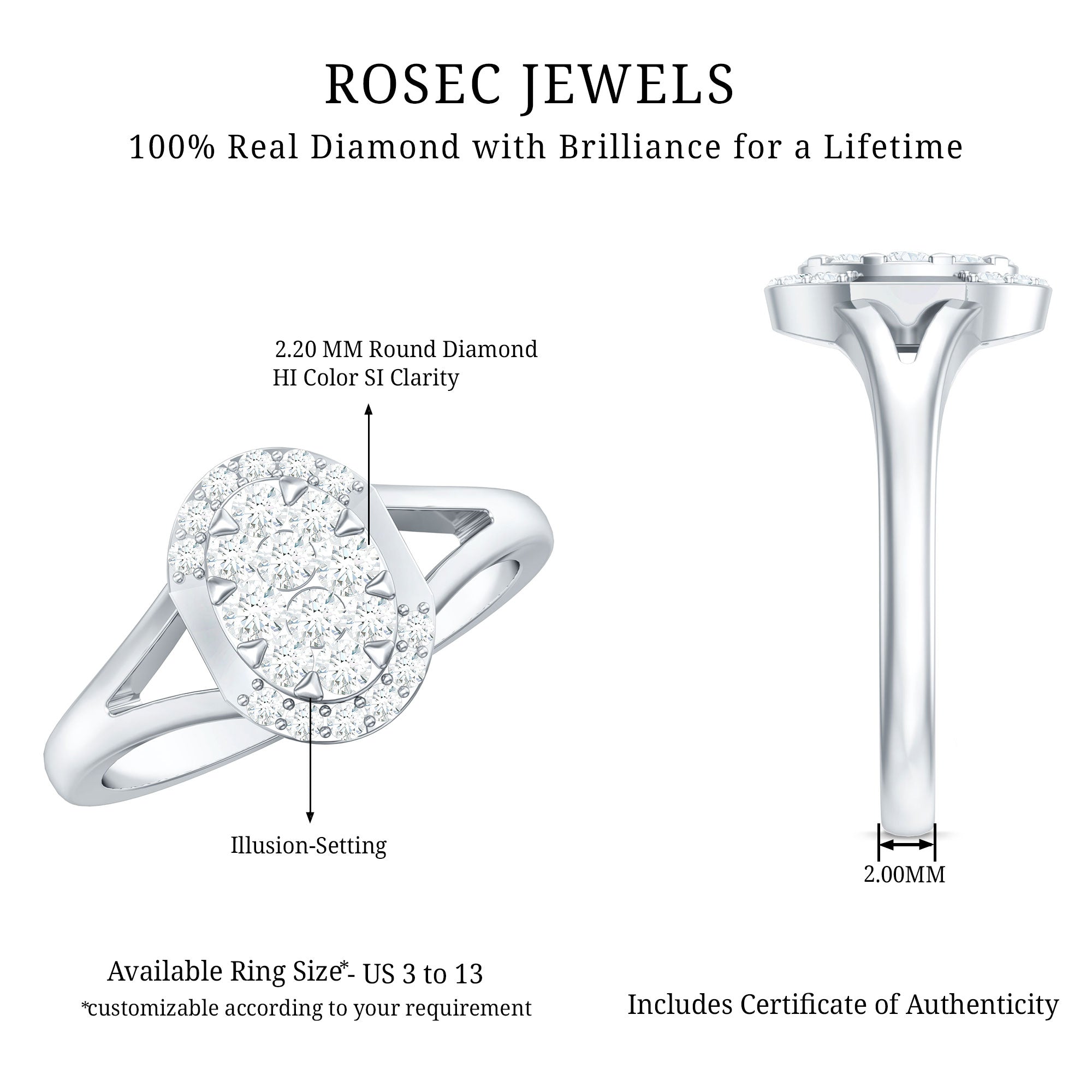 Classic Diamond Engagement Ring with Split Shank