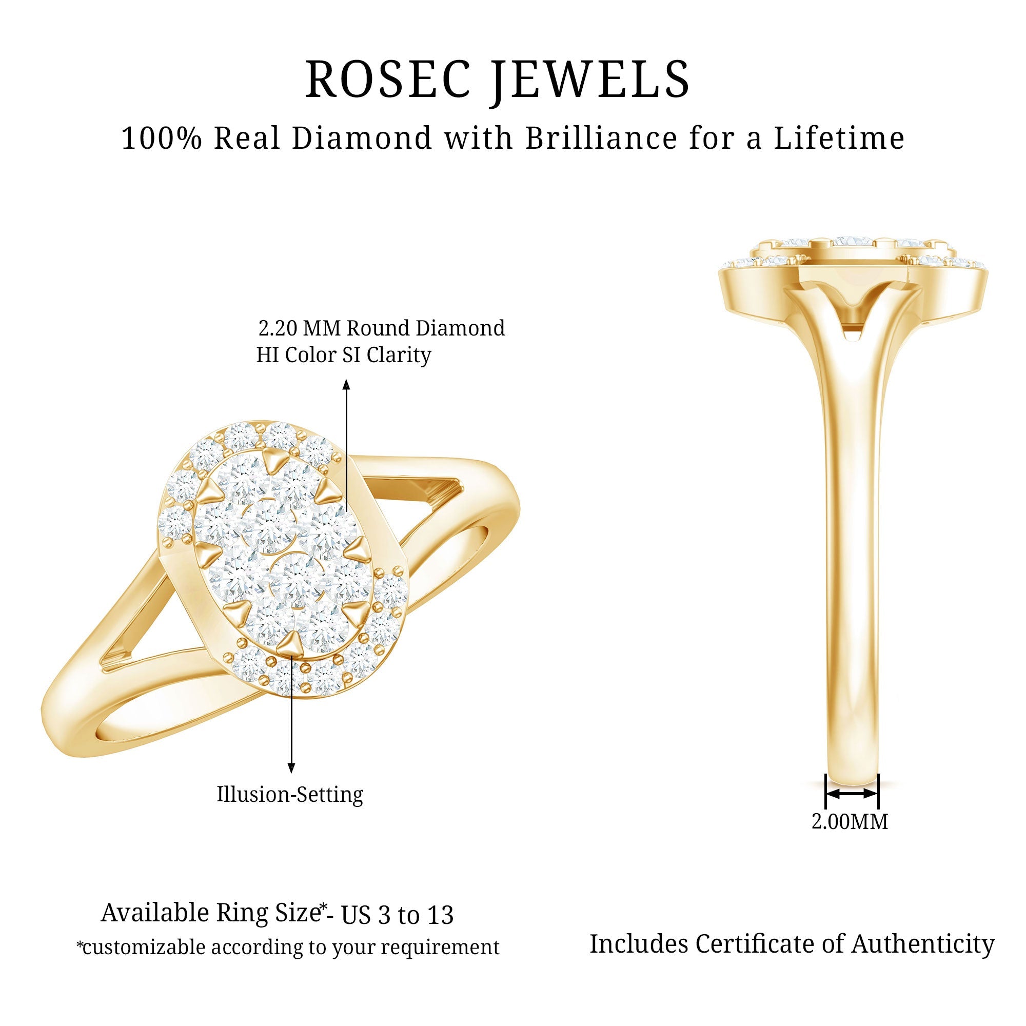 Classic Diamond Engagement Ring with Split Shank
