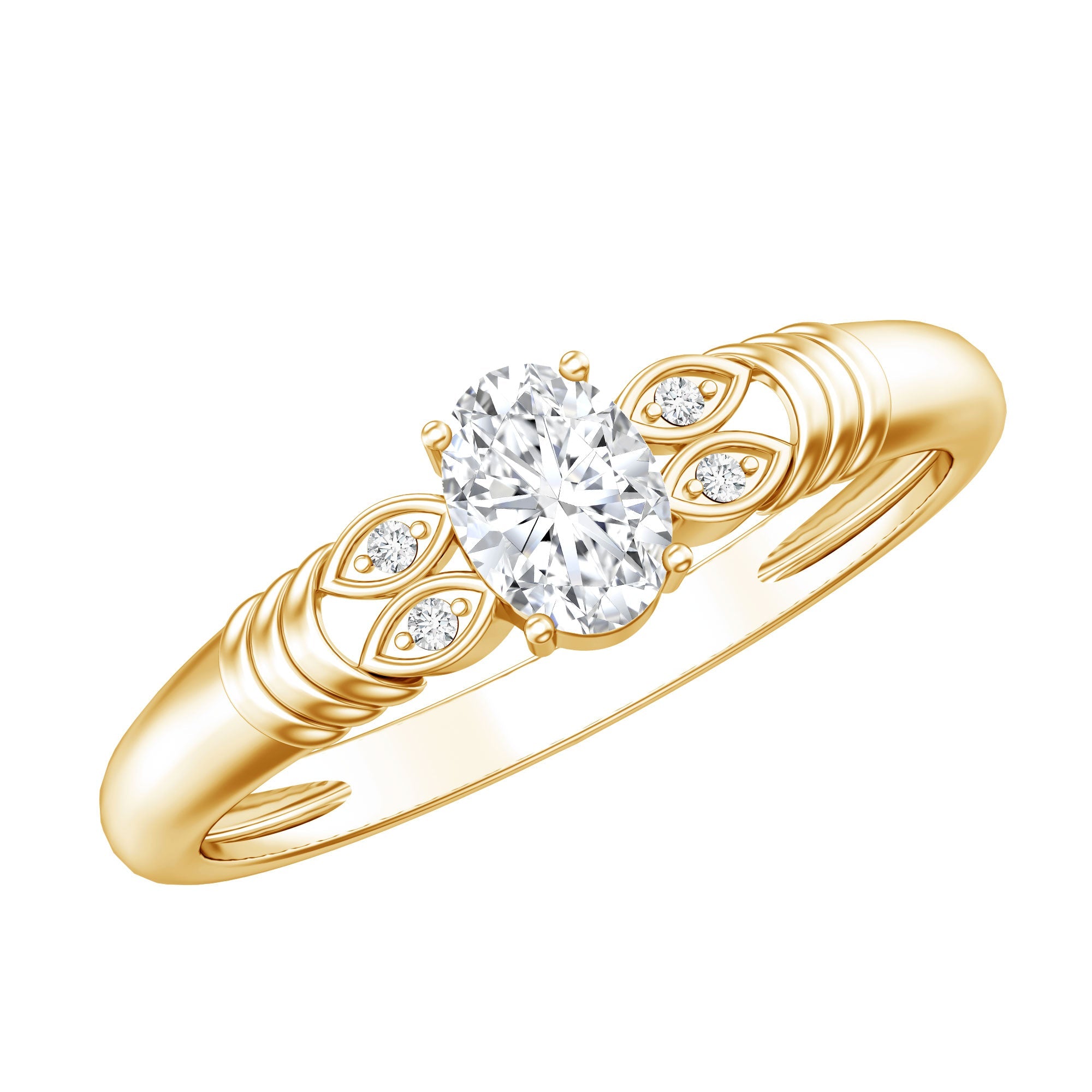 Natural Oval Cut Diamond Solitaire Engagement Ring | Rings | Wiccan Center