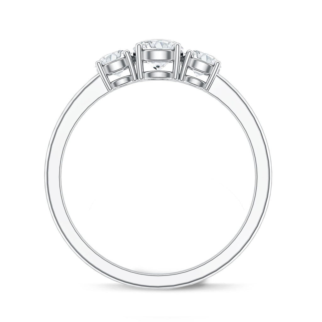 Natural Diamond 3 Stone Engagement Ring with Certificate