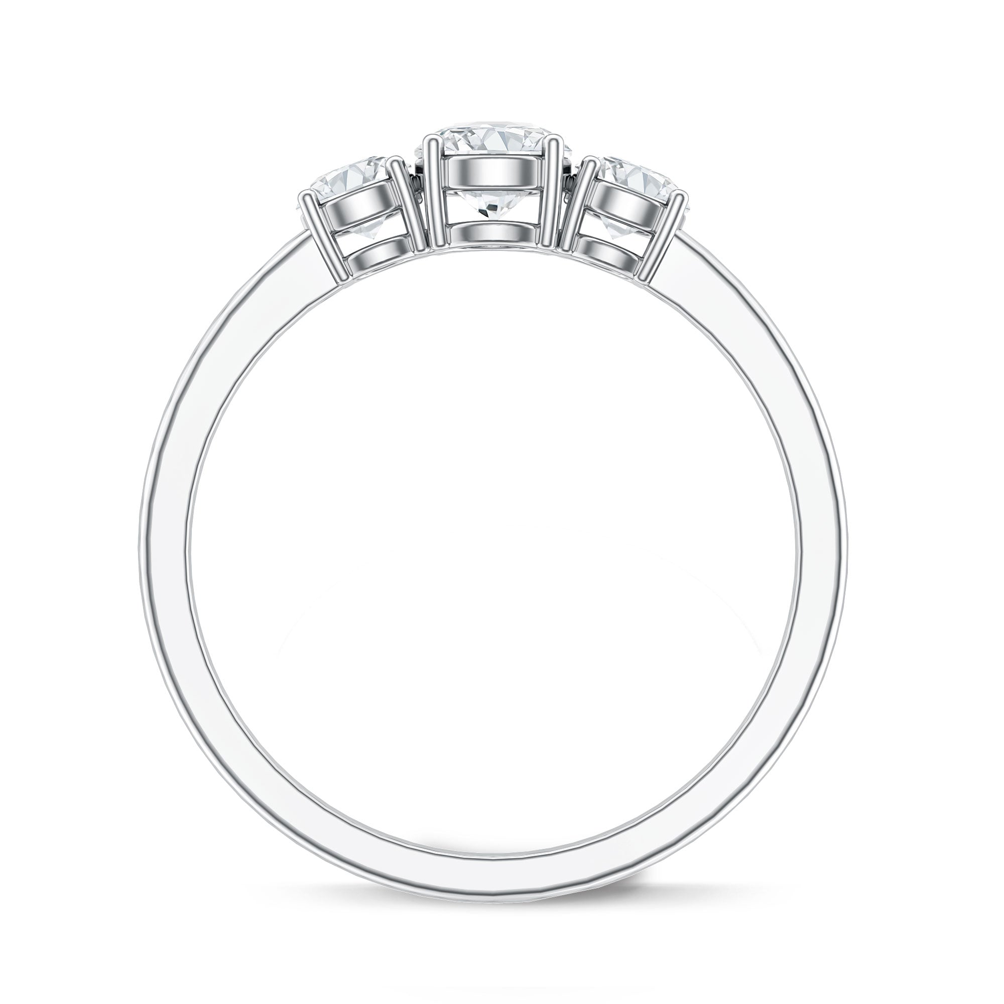 Natural Diamond 3 Stone Engagement Ring with Certificate