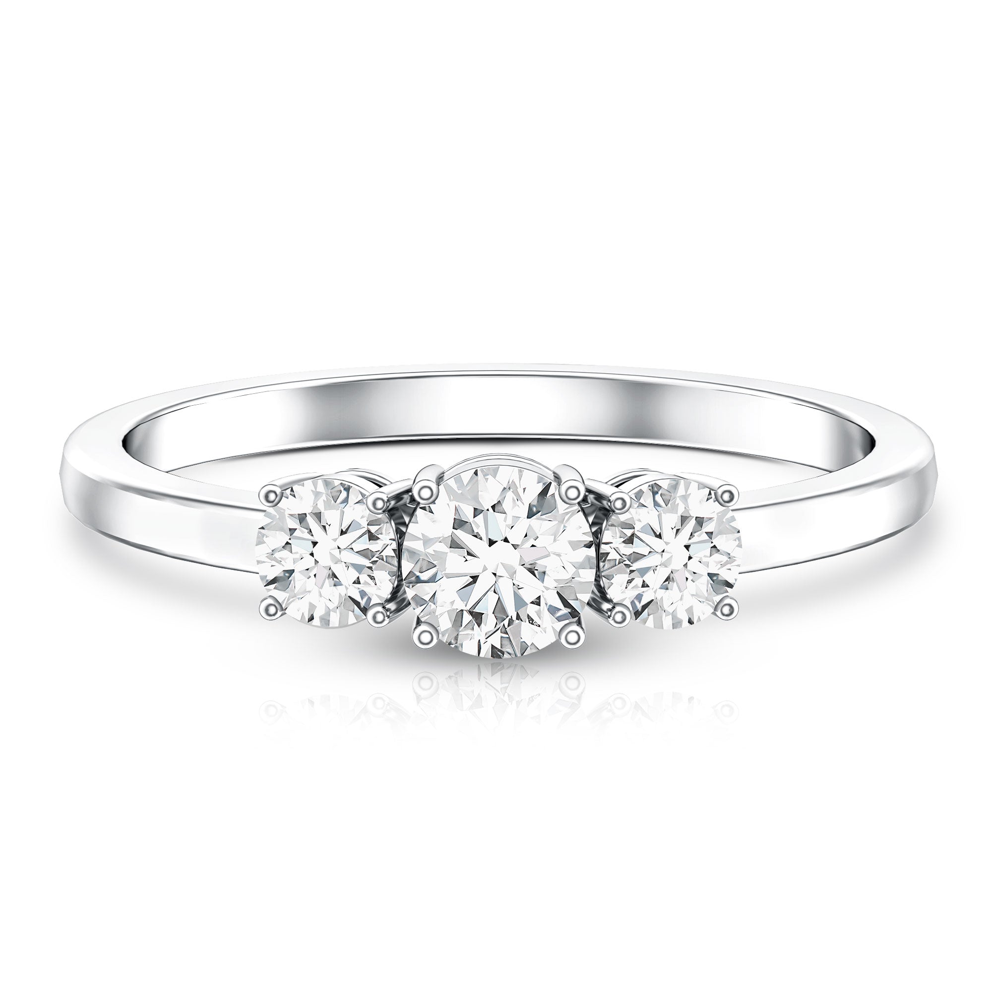 Natural Diamond 3 Stone Engagement Ring with Certificate