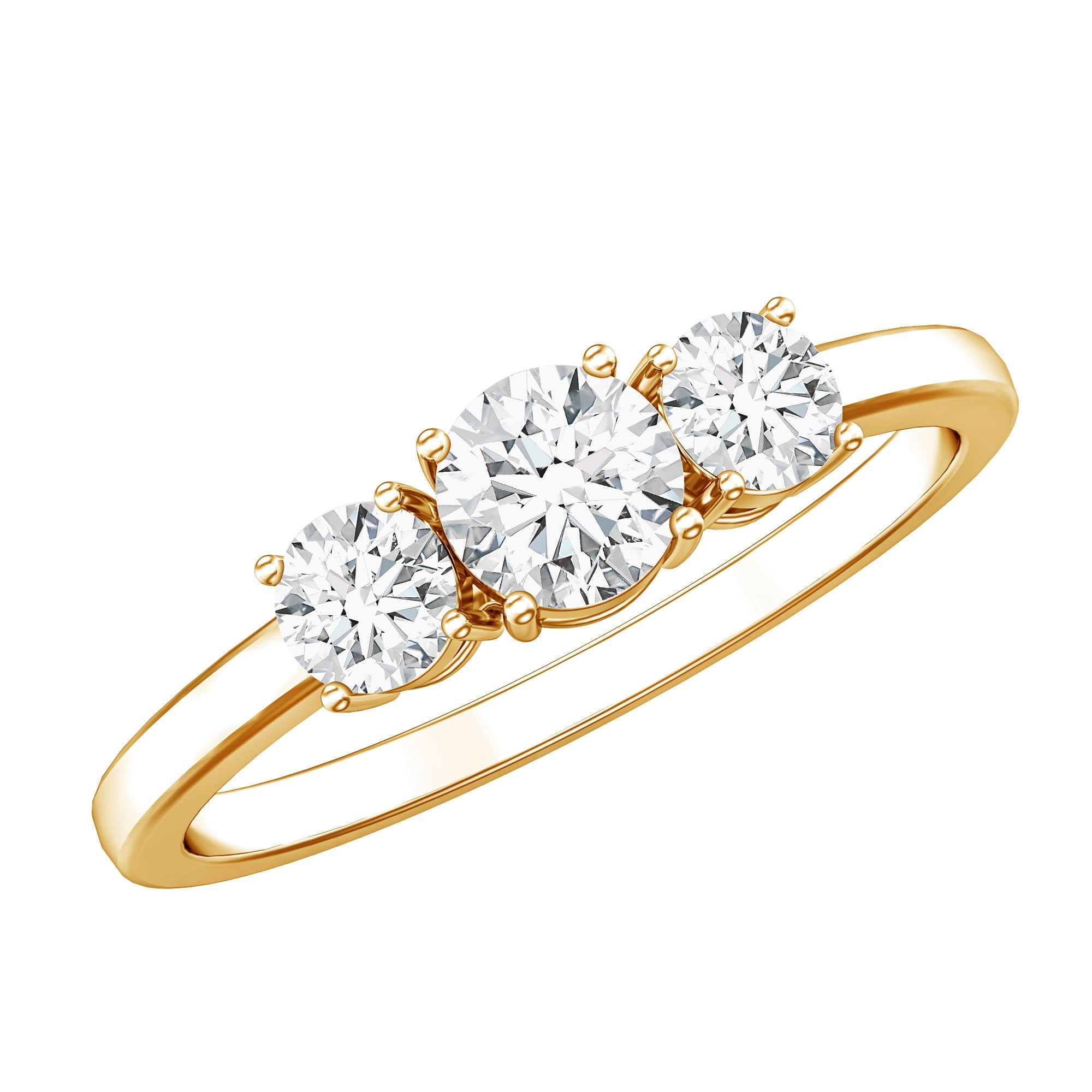 Natural Diamond 3 Stone Engagement Ring with Certificate | Rings | Wiccan Center