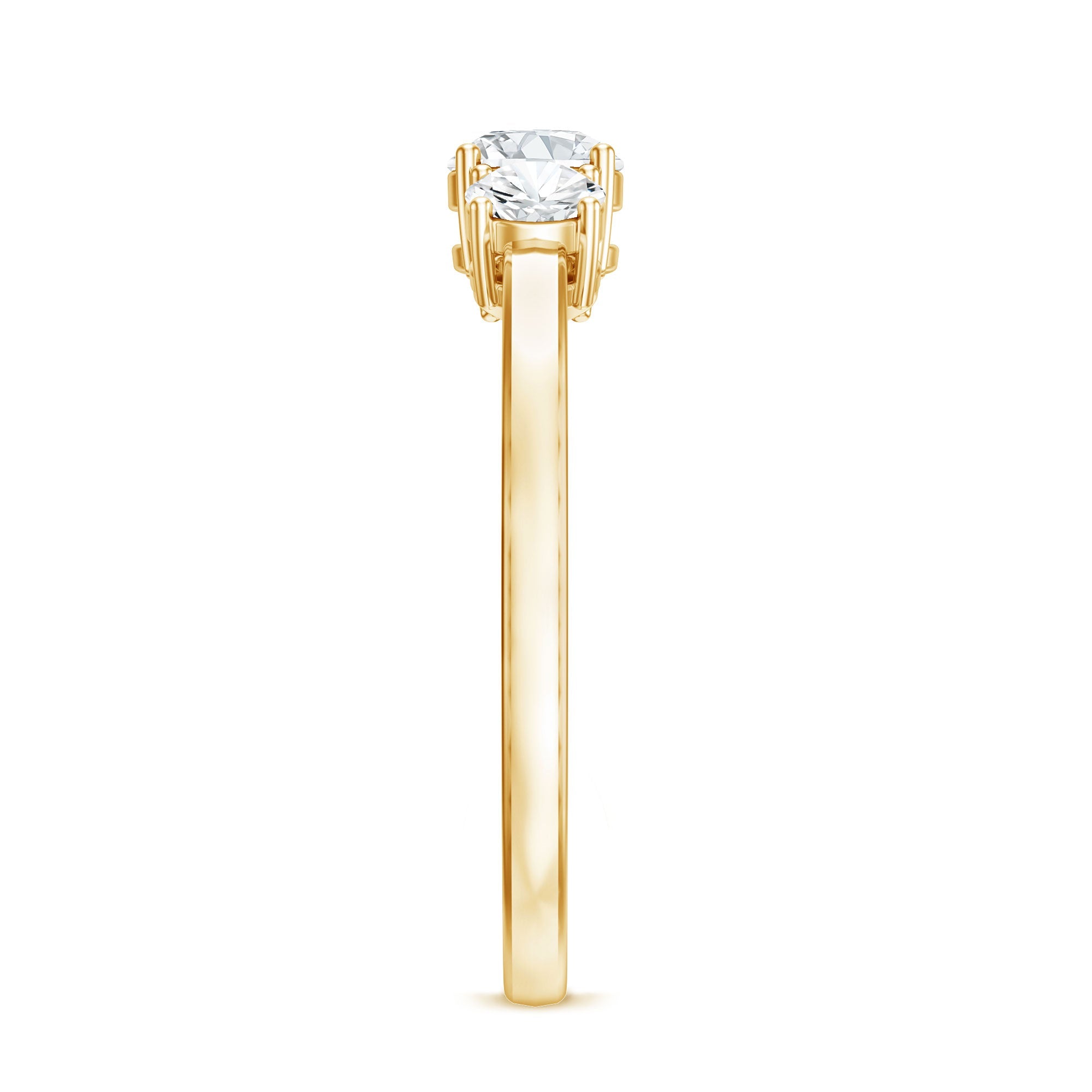 Natural Diamond 3 Stone Engagement Ring with Certificate