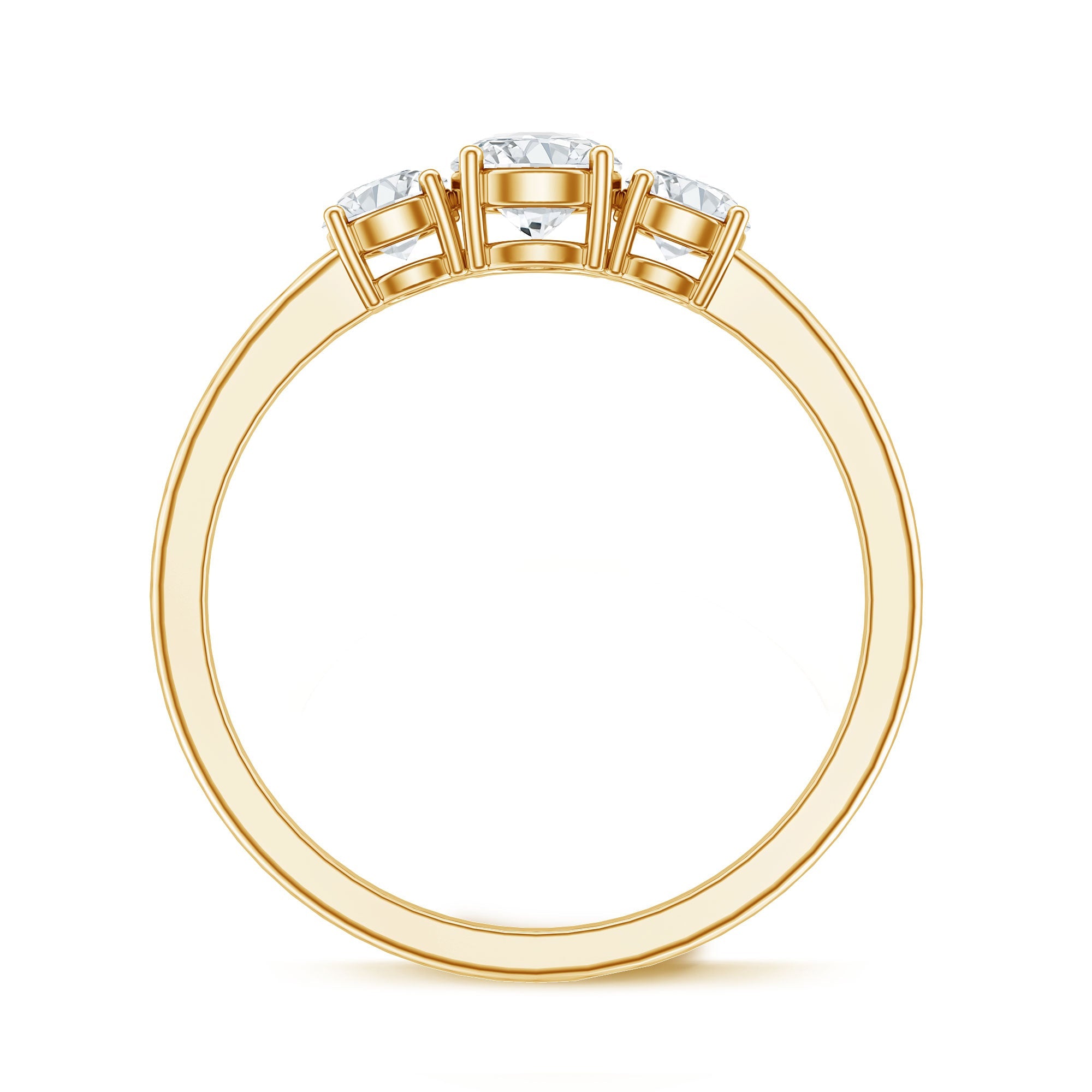 Natural Diamond 3 Stone Engagement Ring with Certificate