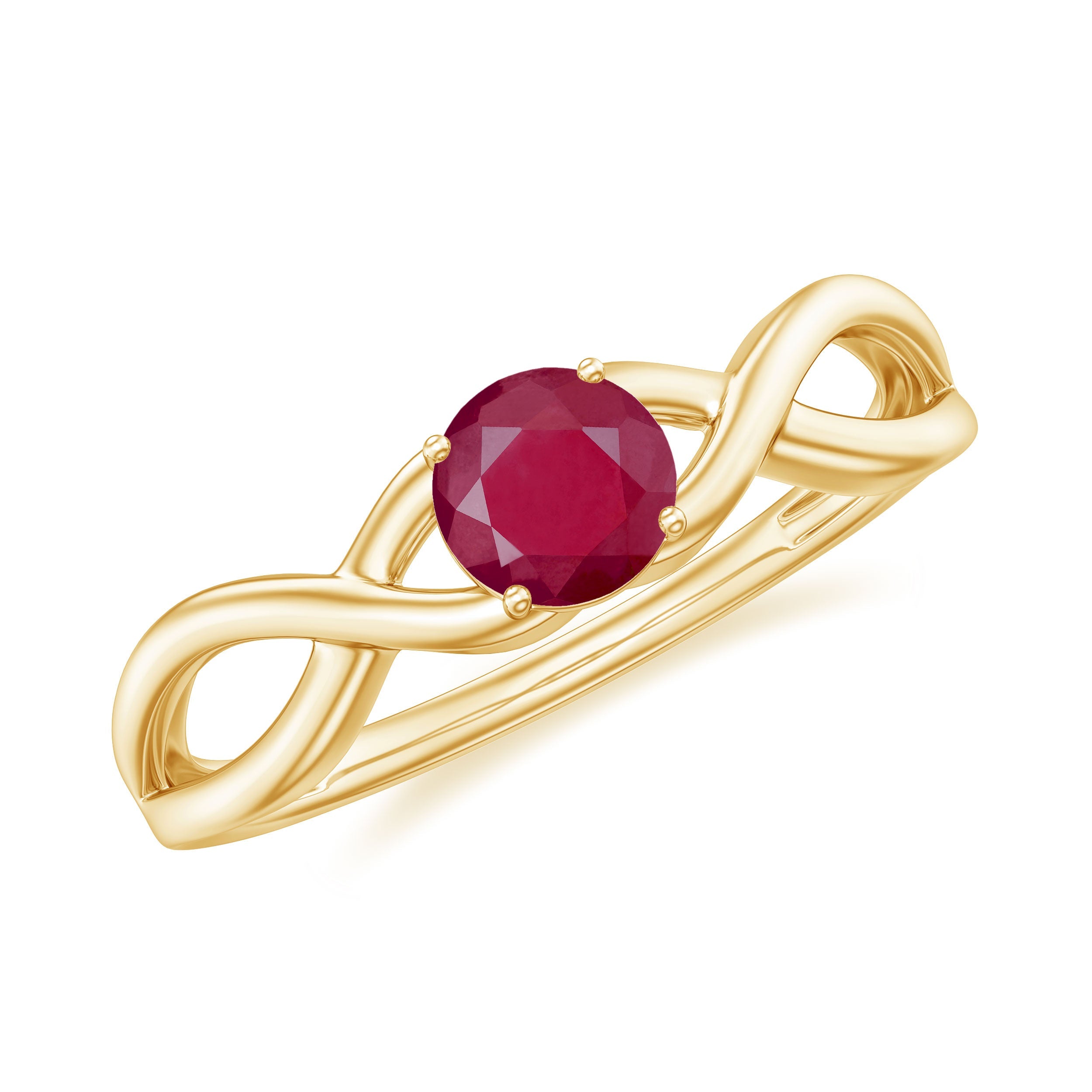 Natural 0.6 Carat Ruby Promise Ring with Crossover Shank | Rings | Wiccan Center