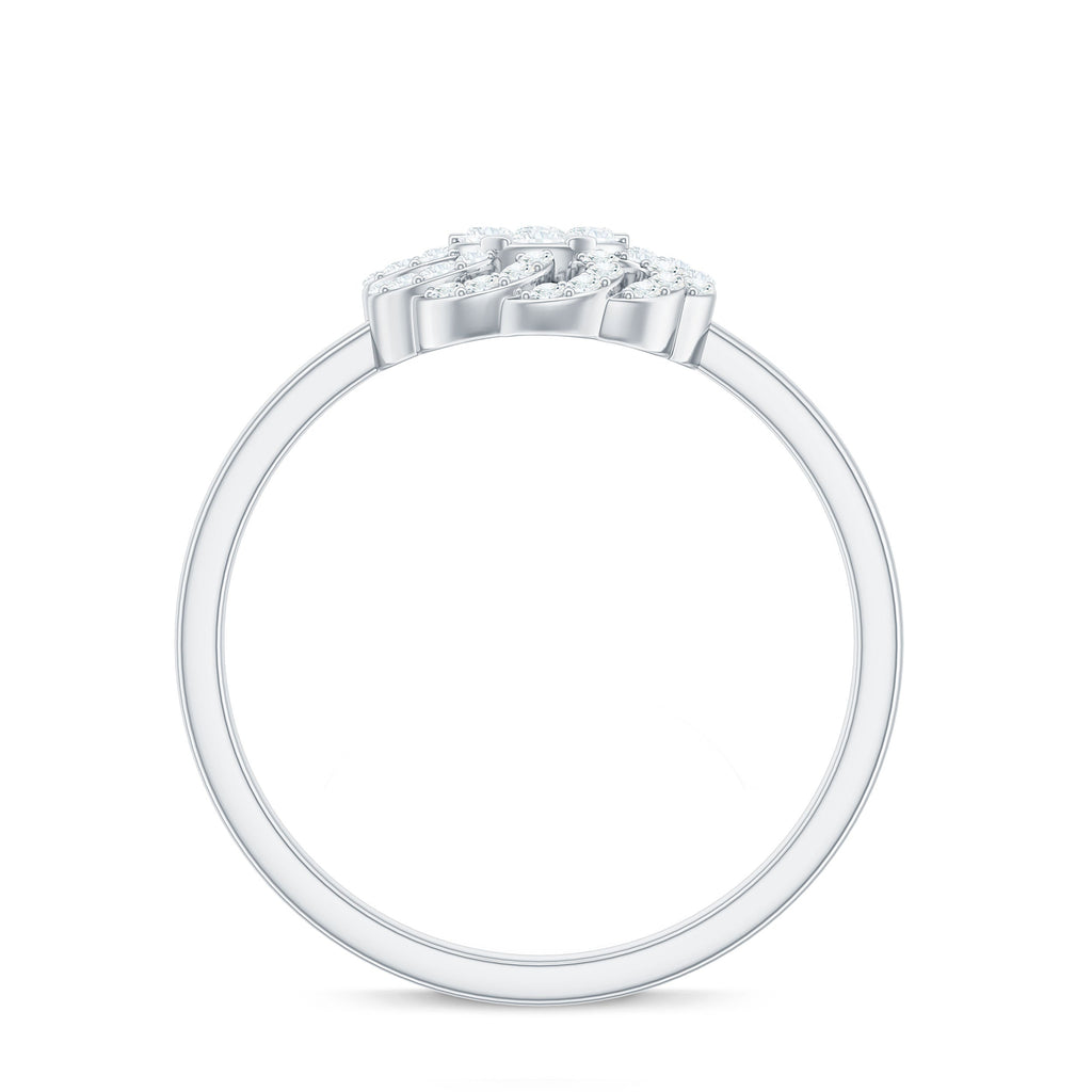 Certified Natural Diamond Flower Engagement Ring in Illusion Set