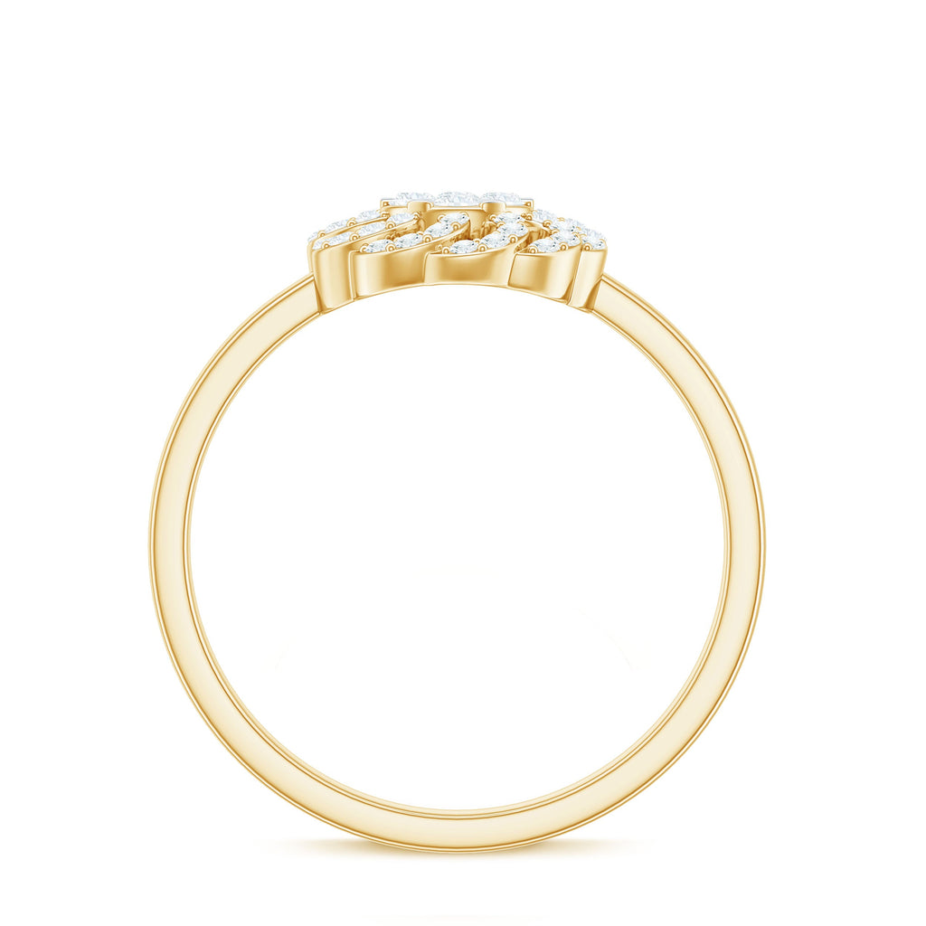 Certified Natural Diamond Flower Engagement Ring in Illusion Set