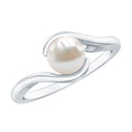 Cultured 2.2 Carat Freshwater Pearl Engagement Ring with Bypass Shank