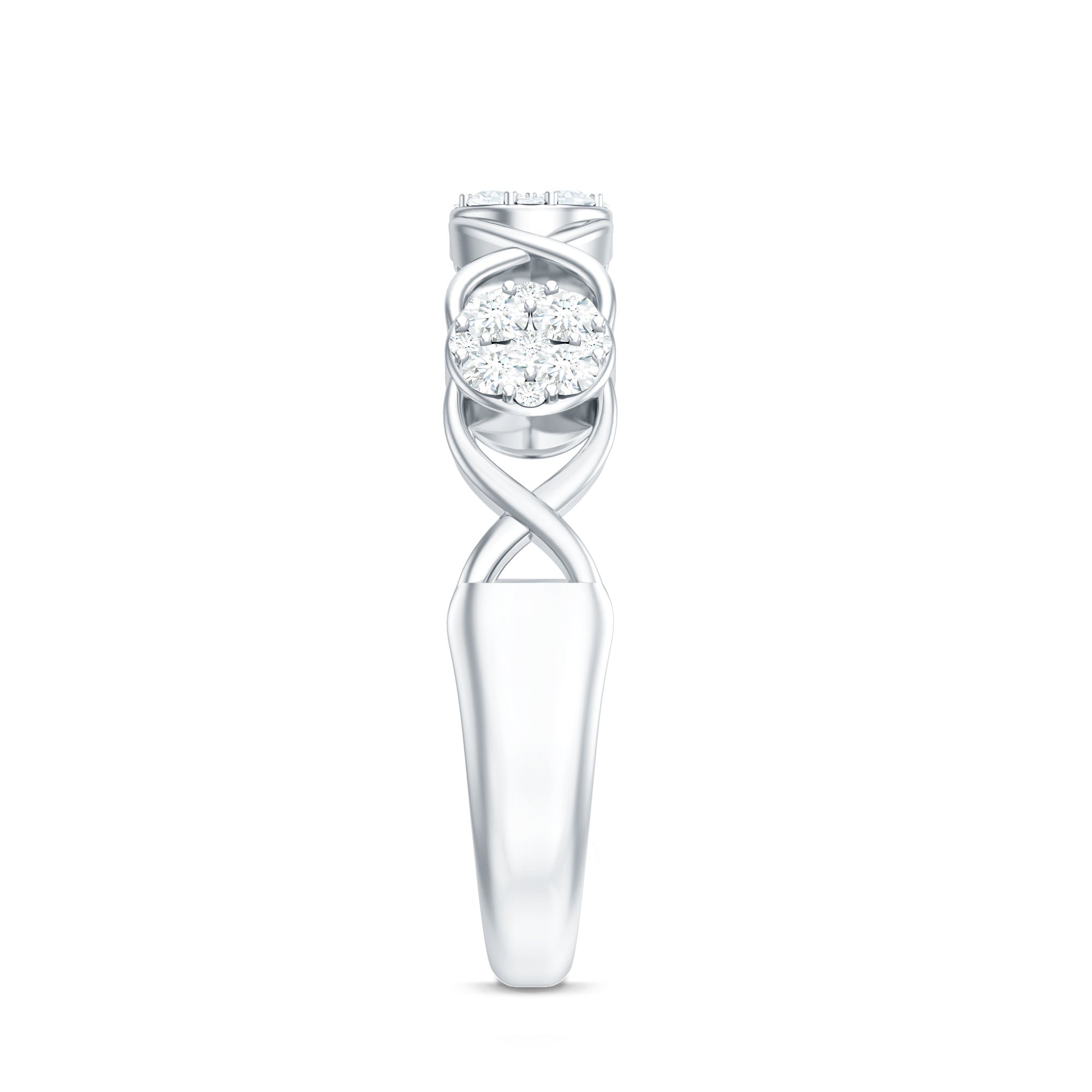 Natural Diamond Infinity Band Ring with Certificate