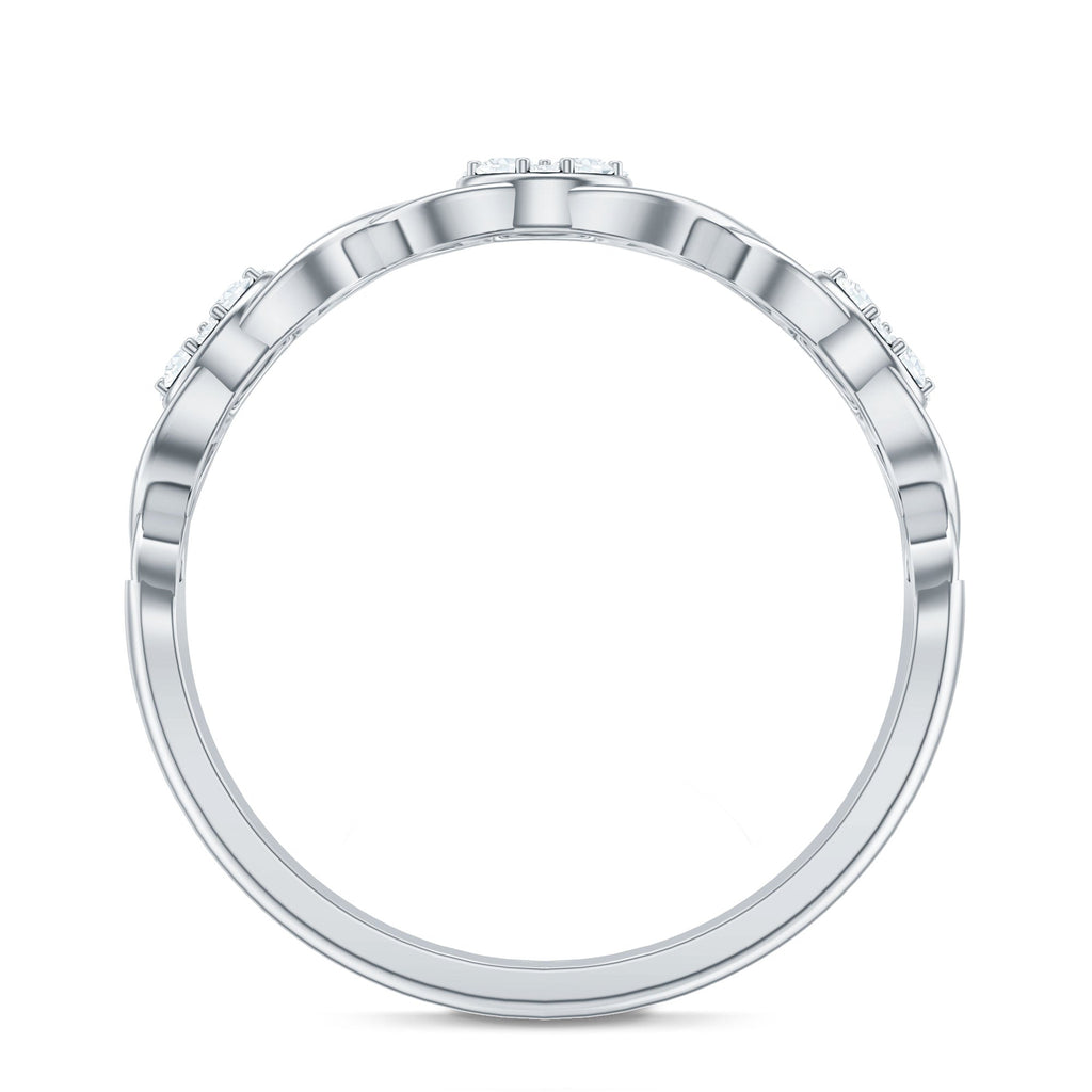 Natural Diamond Infinity Band Ring with Certificate