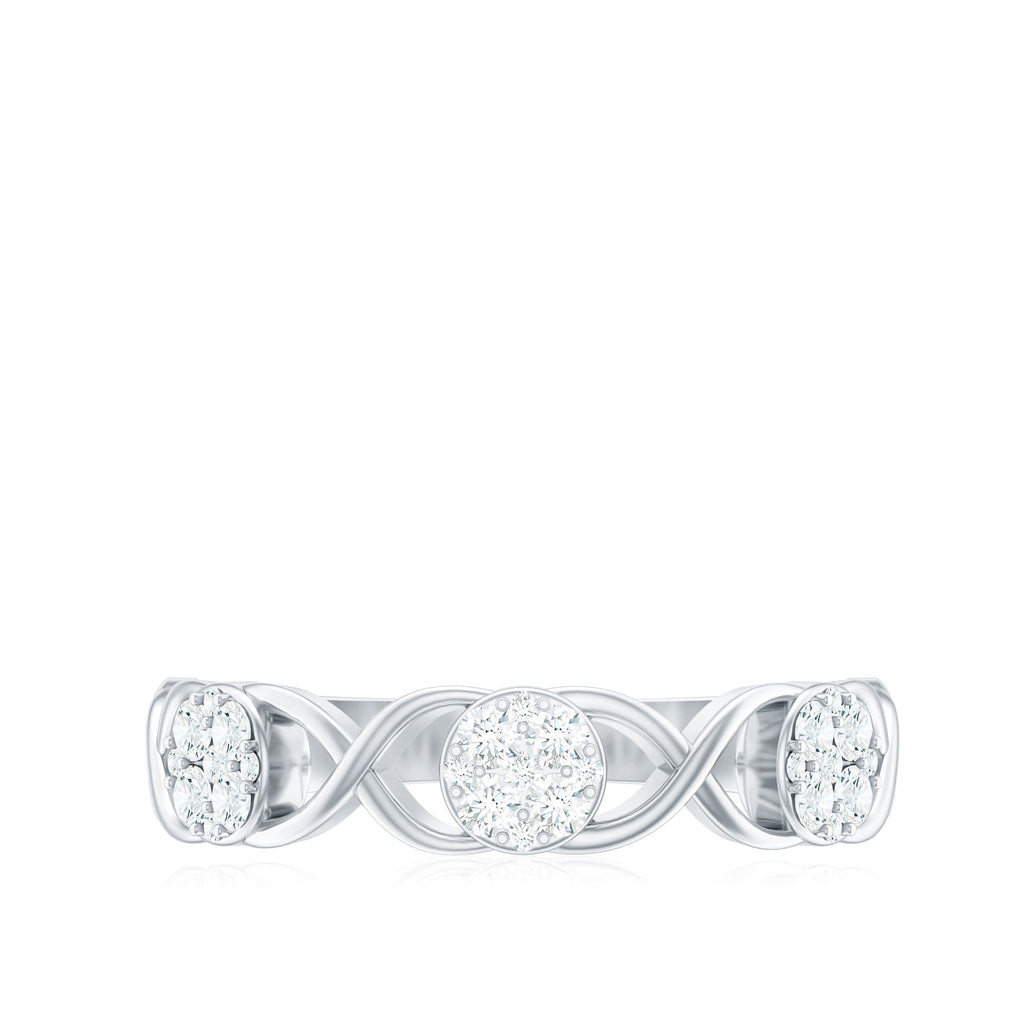Natural Diamond Infinity Band Ring with Certificate