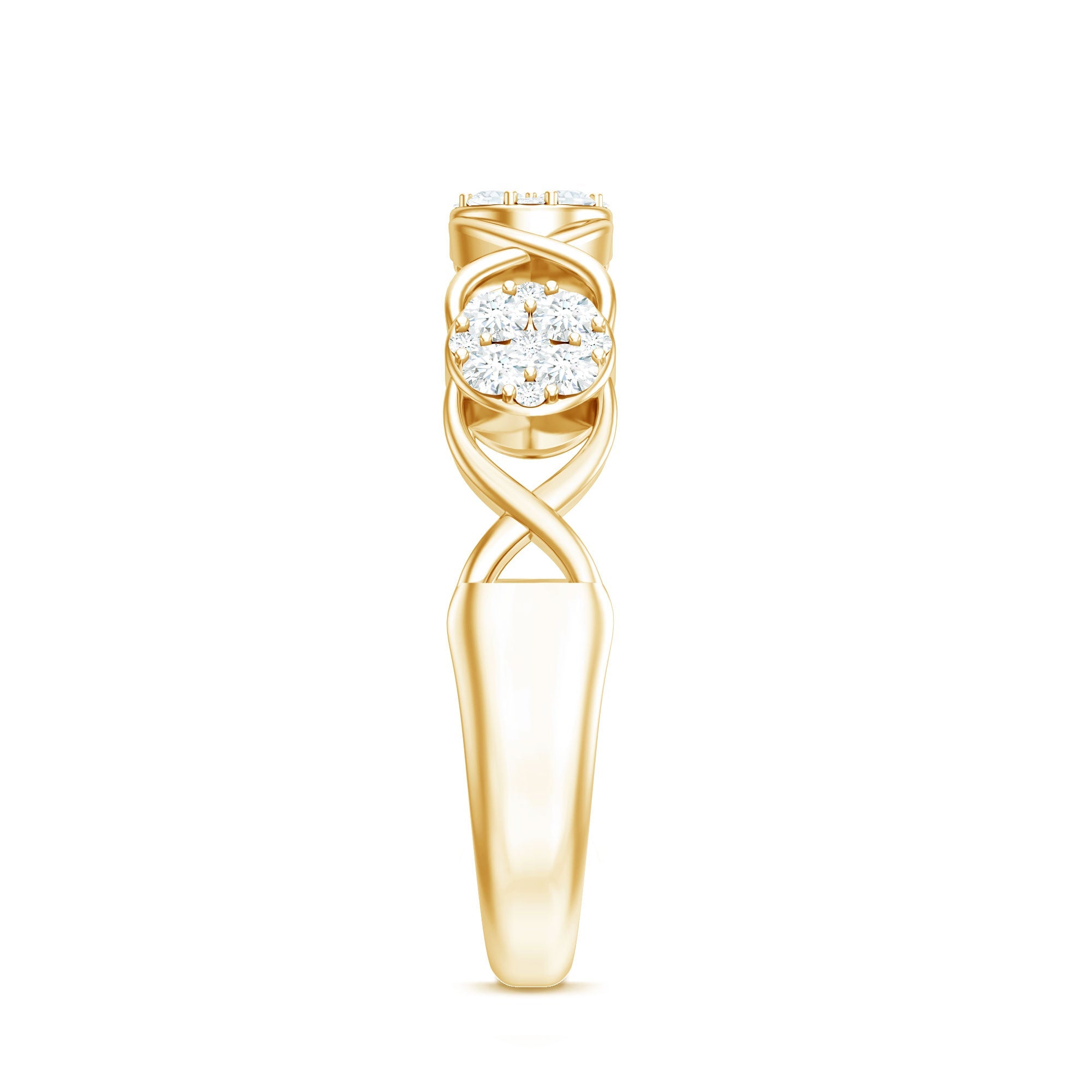 Natural Diamond Infinity Band Ring with Certificate