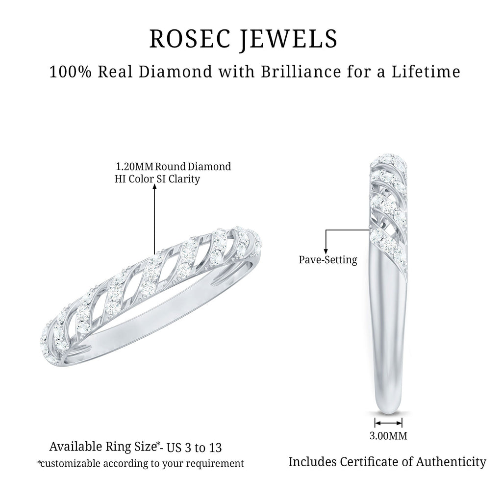 Elegant Round Shape Diamond Half Eternity Ring