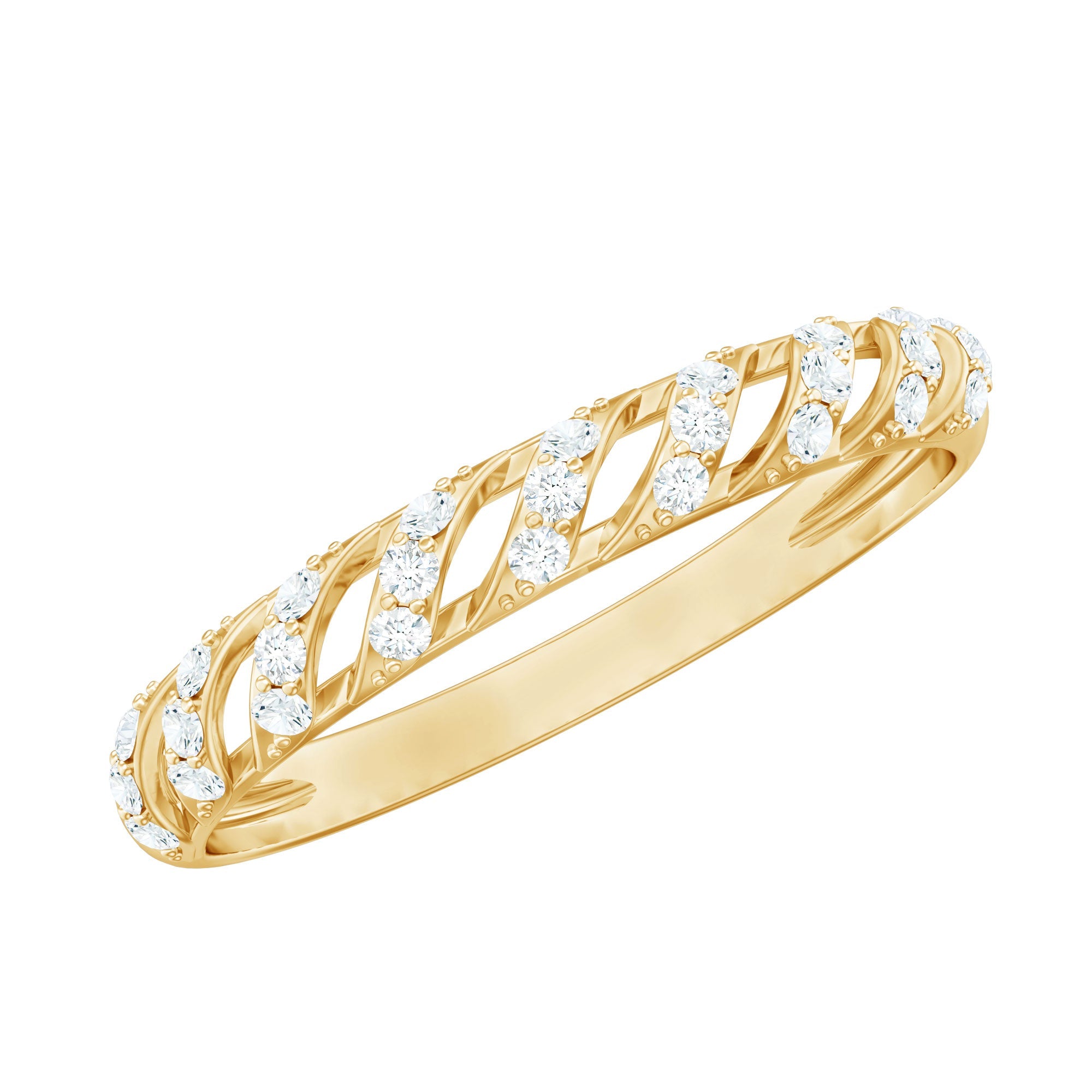 Elegant Round Shape Diamond Half Eternity Ring | Rings | Wiccan Center