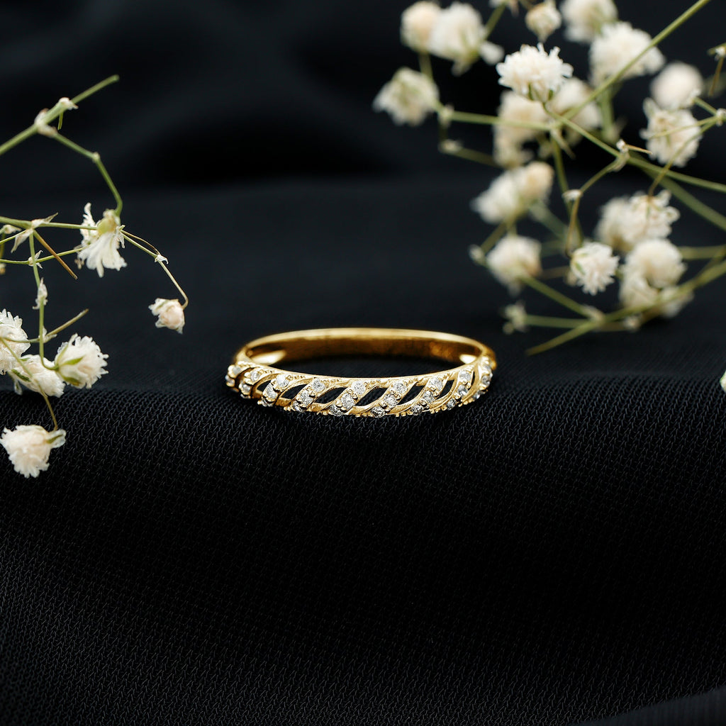 Elegant Round Shape Diamond Half Eternity Ring