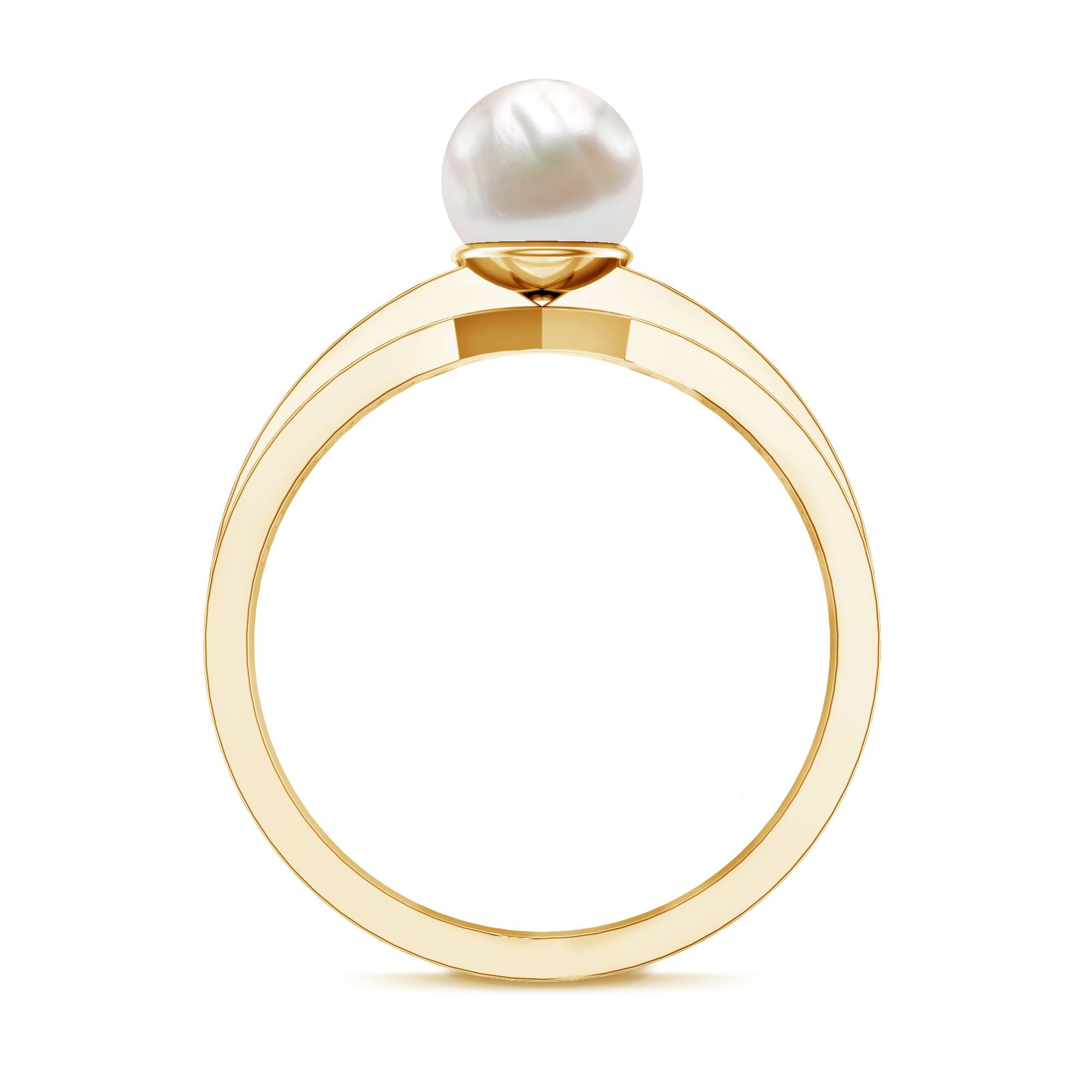 2.2 Carat Freshwater Pearl Engagement Ring with Diamond for Women