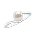 2 Carat Solitaire Freshwater White Pearl Bypass Engagement Ring for Women