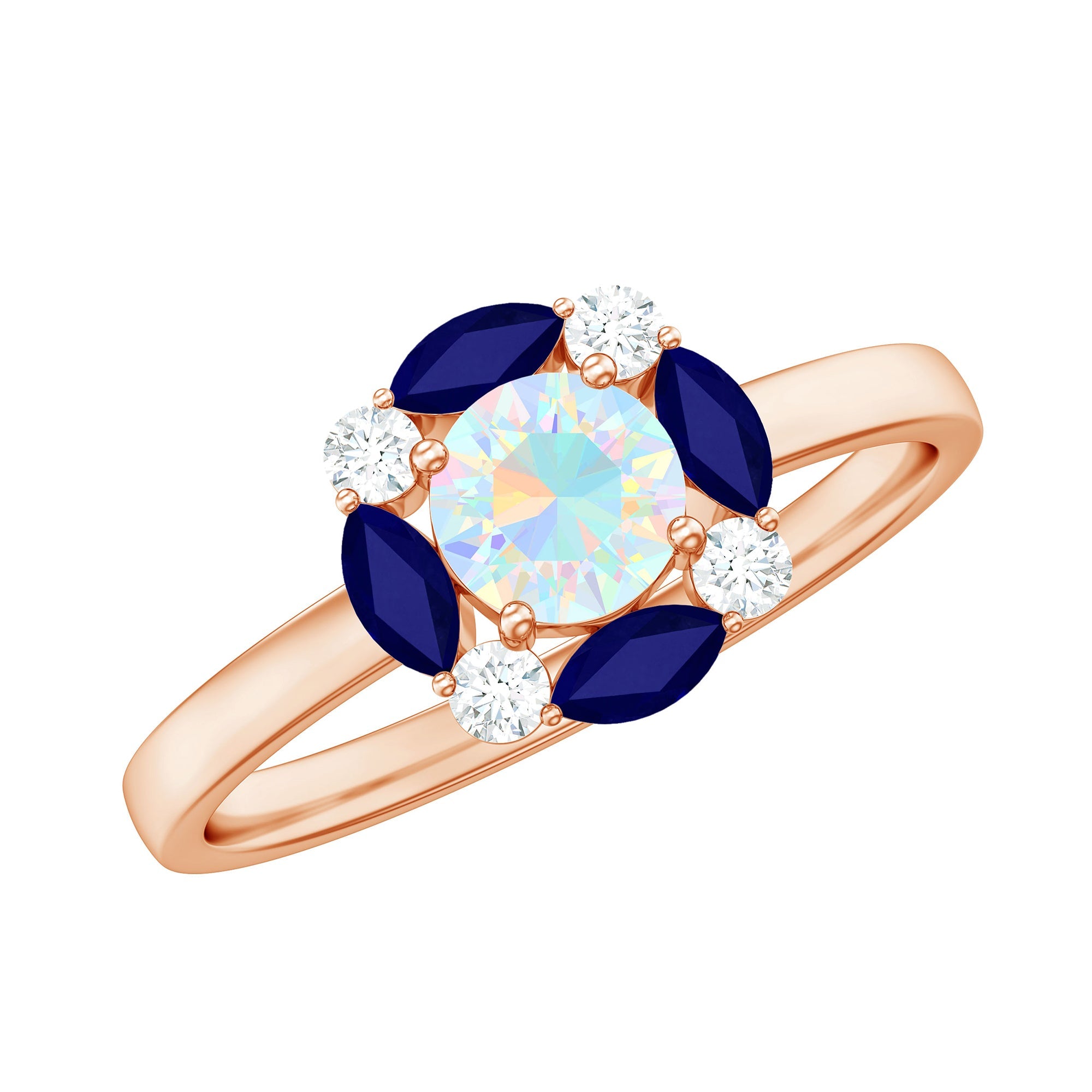 Natural Ethiopian Opal and Sapphire Designer Ring | Rings | Wiccan Center