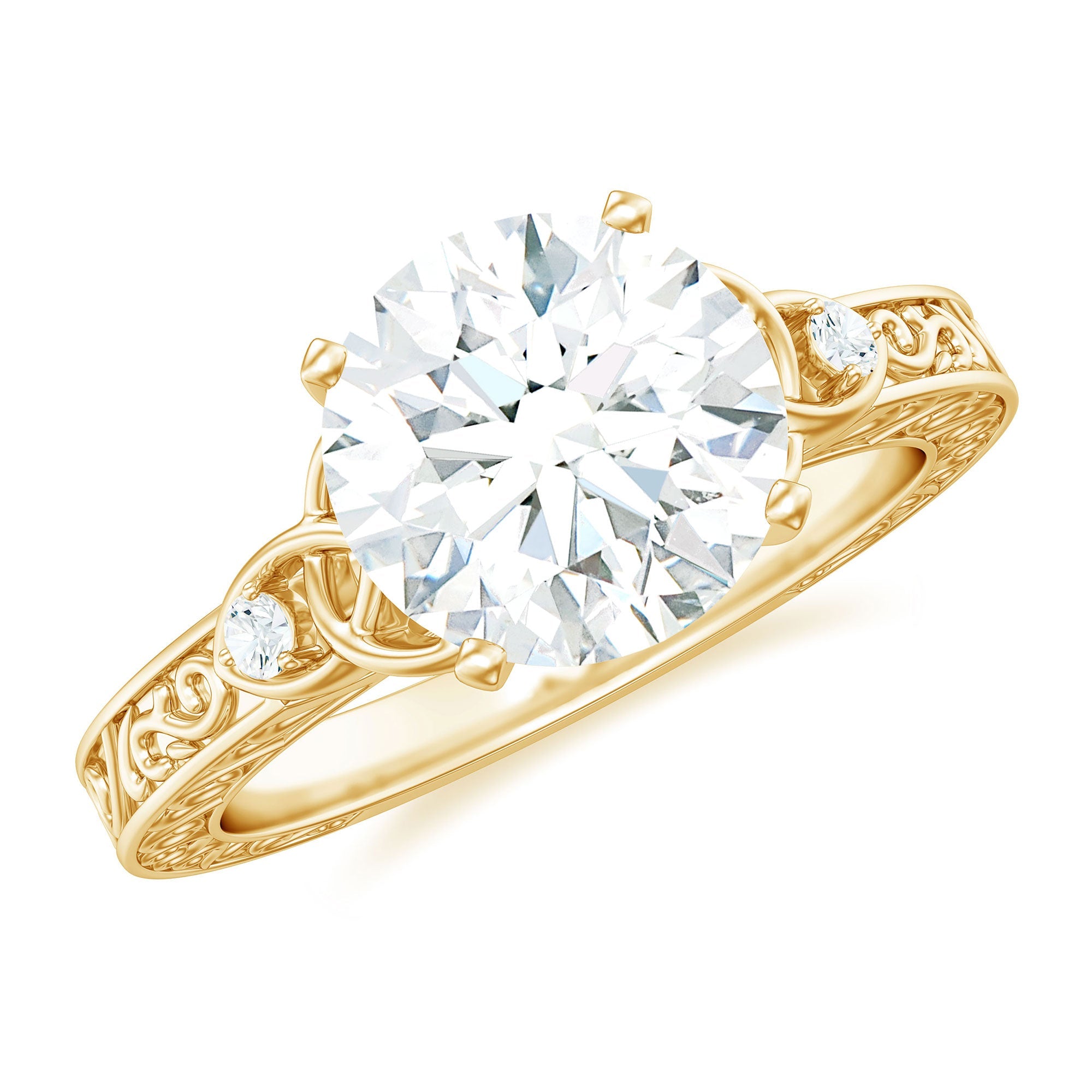 Antique Looking Round Moissanite Celtic Knot Engagement Ring | Rings | Wiccan Center