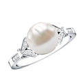 Cultured 7.4 Carat Freshwater Pearl Diamond Engagement Ring with Split Shank