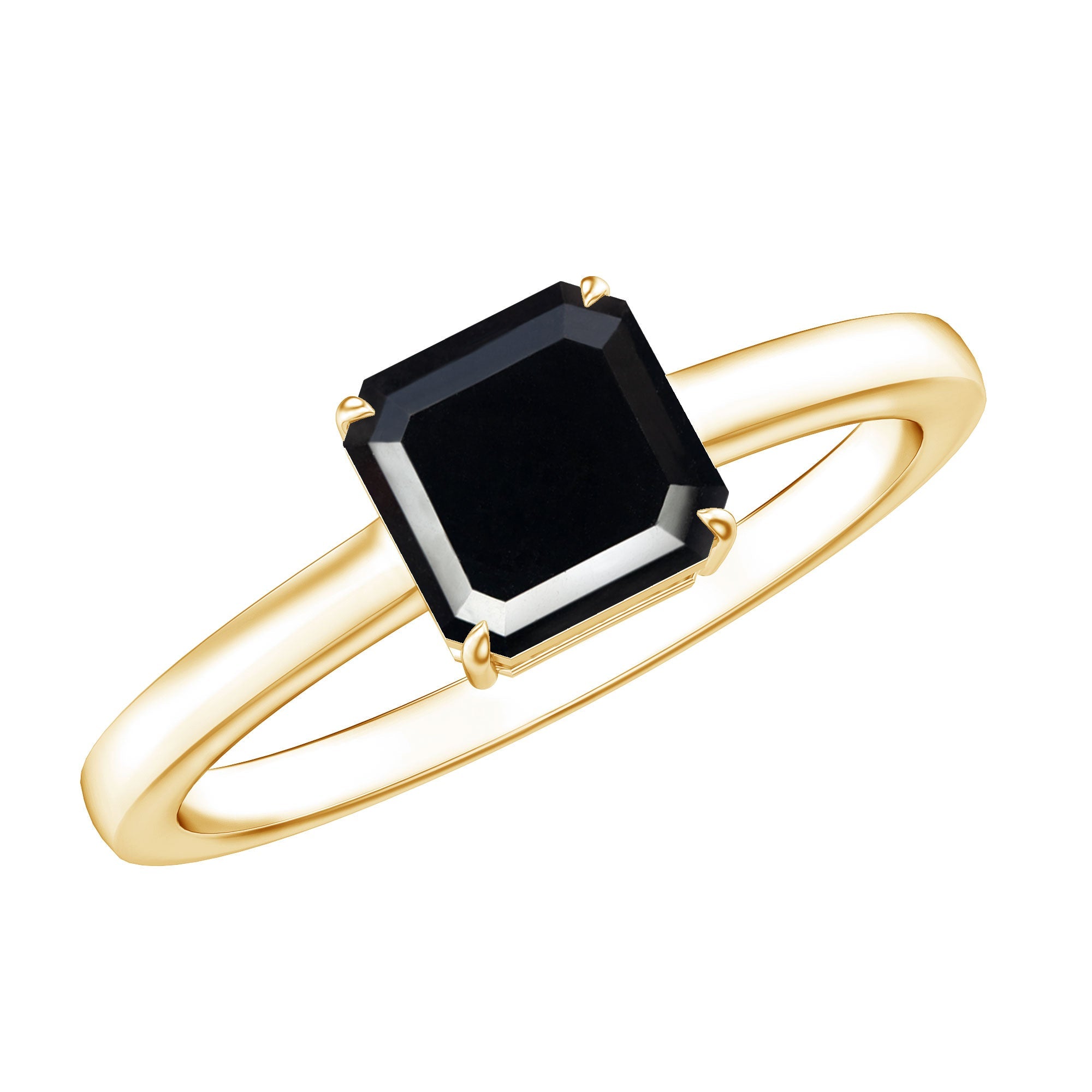 Princess Cut Black Onyx Solitaire Engagement Ring for Her | Rings | Wiccan Center