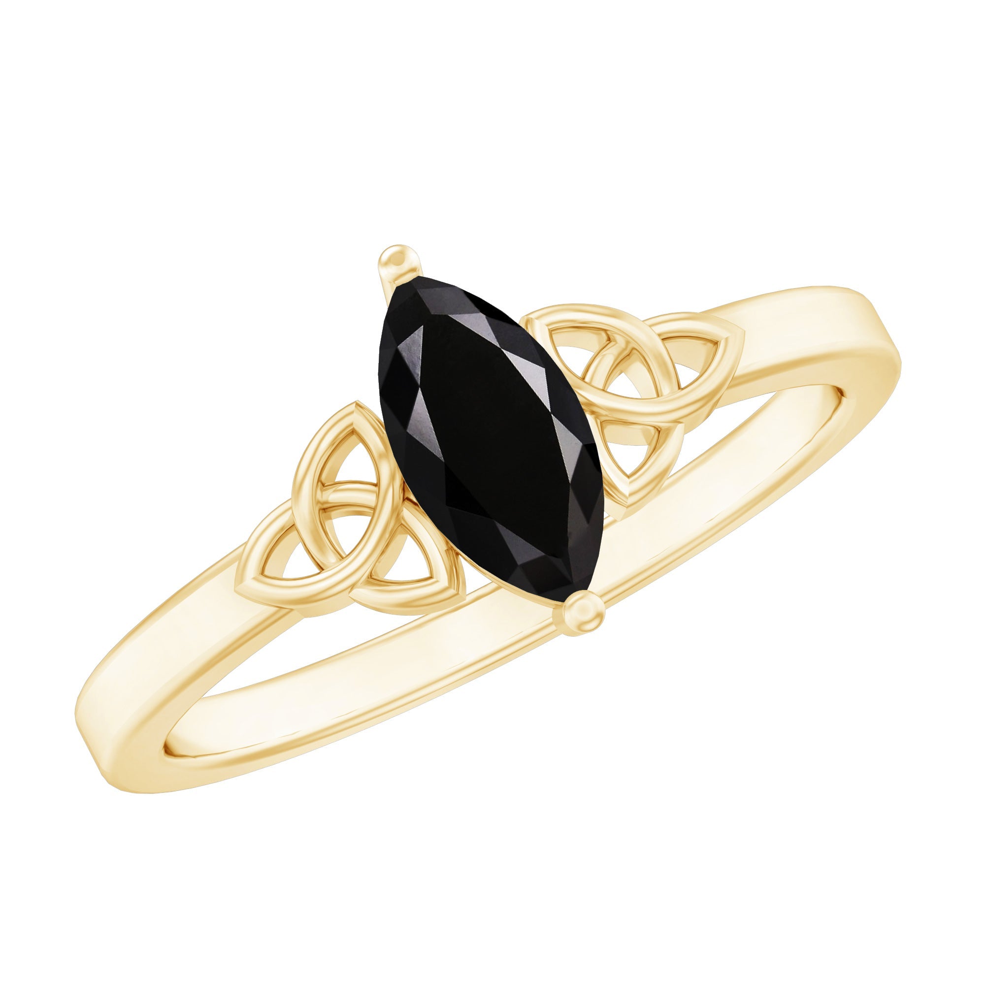 Certified 0.8 Carat Lab Grown Black Diamond Marquise Promise Ring with Celtic Knot | Rings | Wiccan Center