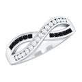 Certified Lab Grown Black and White Diamond Infinity Promise Band