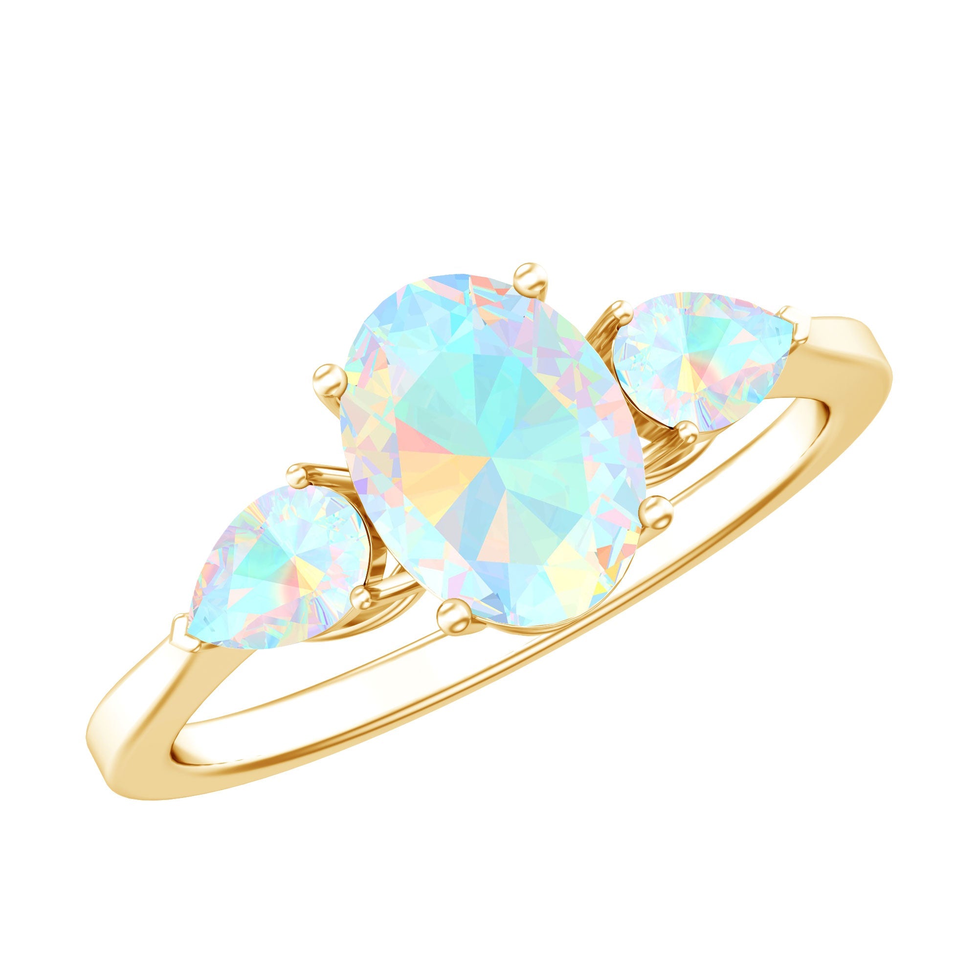 Natural Ethiopian Opal 3 Stone Engagement Ring With Certificate | Rings | Wiccan Center
