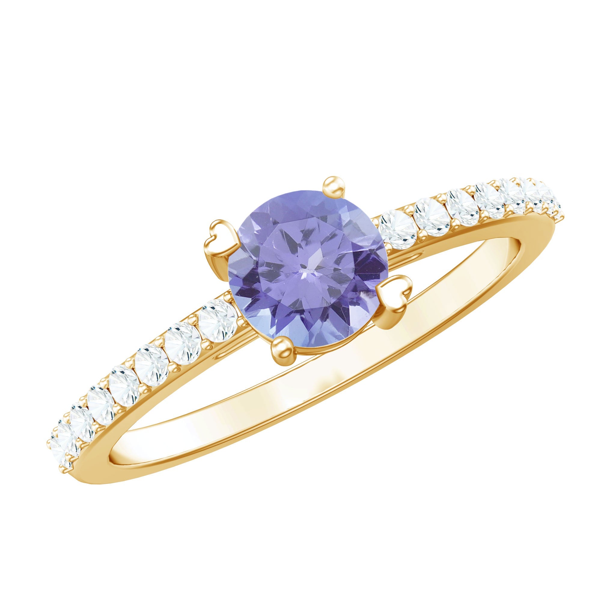 Certified Real Tanzanite Promise Ring with Diamond | Rings | Wiccan Center