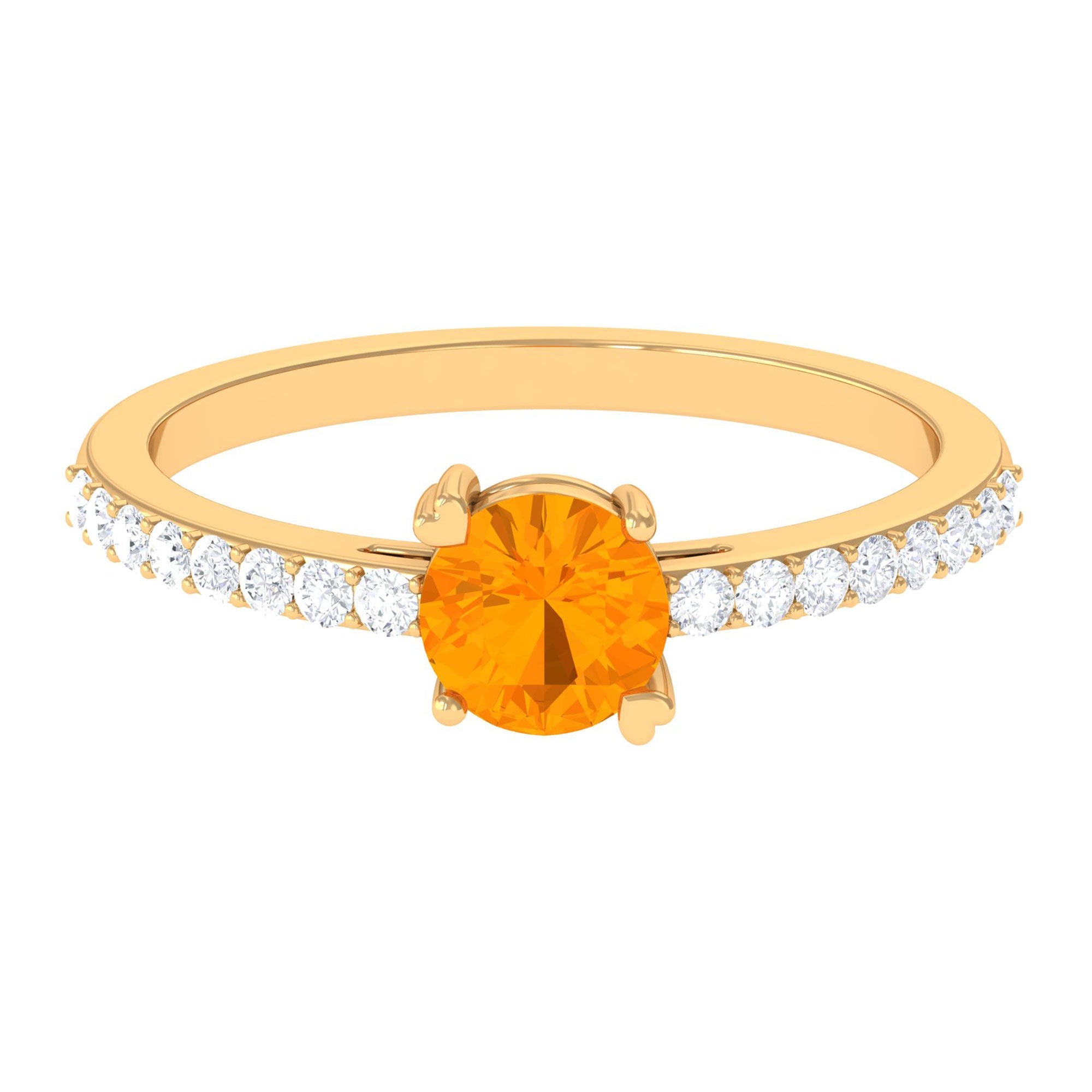 Designer Fire Opal Promise Ring with Diamond | Rings | Wiccan Center