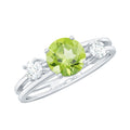 2 Carat Peridot Double Band Engagement Ring with Diamond