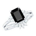 Created Black Diamond Engagement Ring Set with Diamond