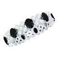 Certified Real Black Spinel Eternity Ring with Moissanite