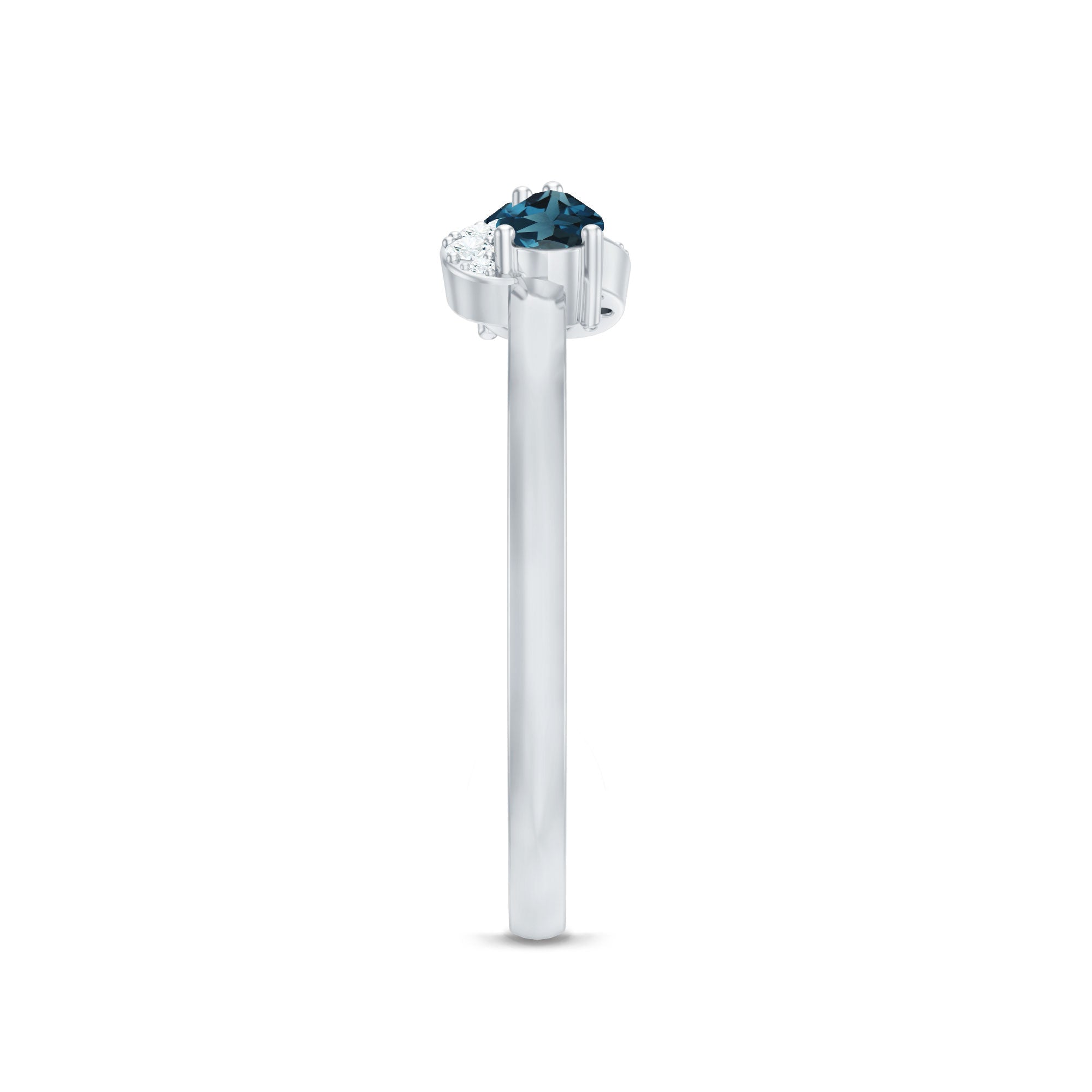Pear Shape London Blue Topaz Infinity Promise Ring with Diamond