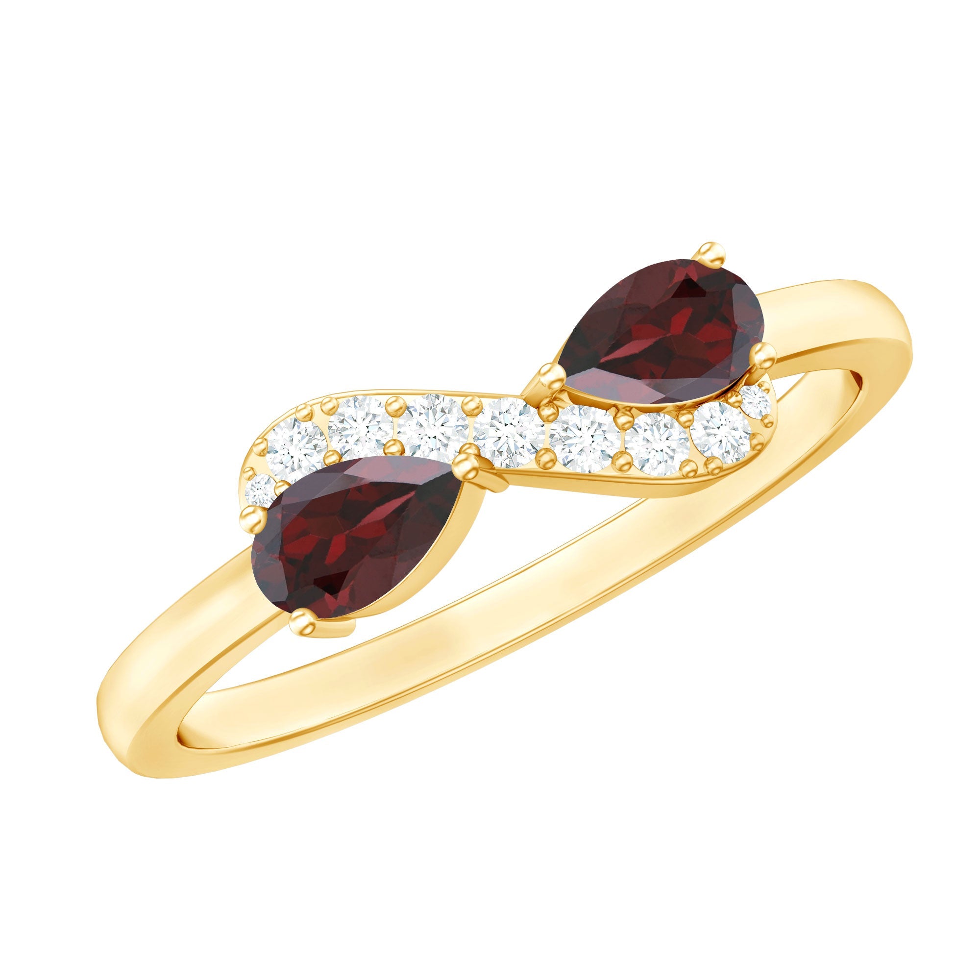 Real Garnet 2 Stone Infinity Promise Ring with Diamond | Rings | Wiccan Center