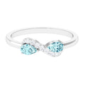 0.7 Carat Pear Aquamarine Infinity Promise Ring with Diamond