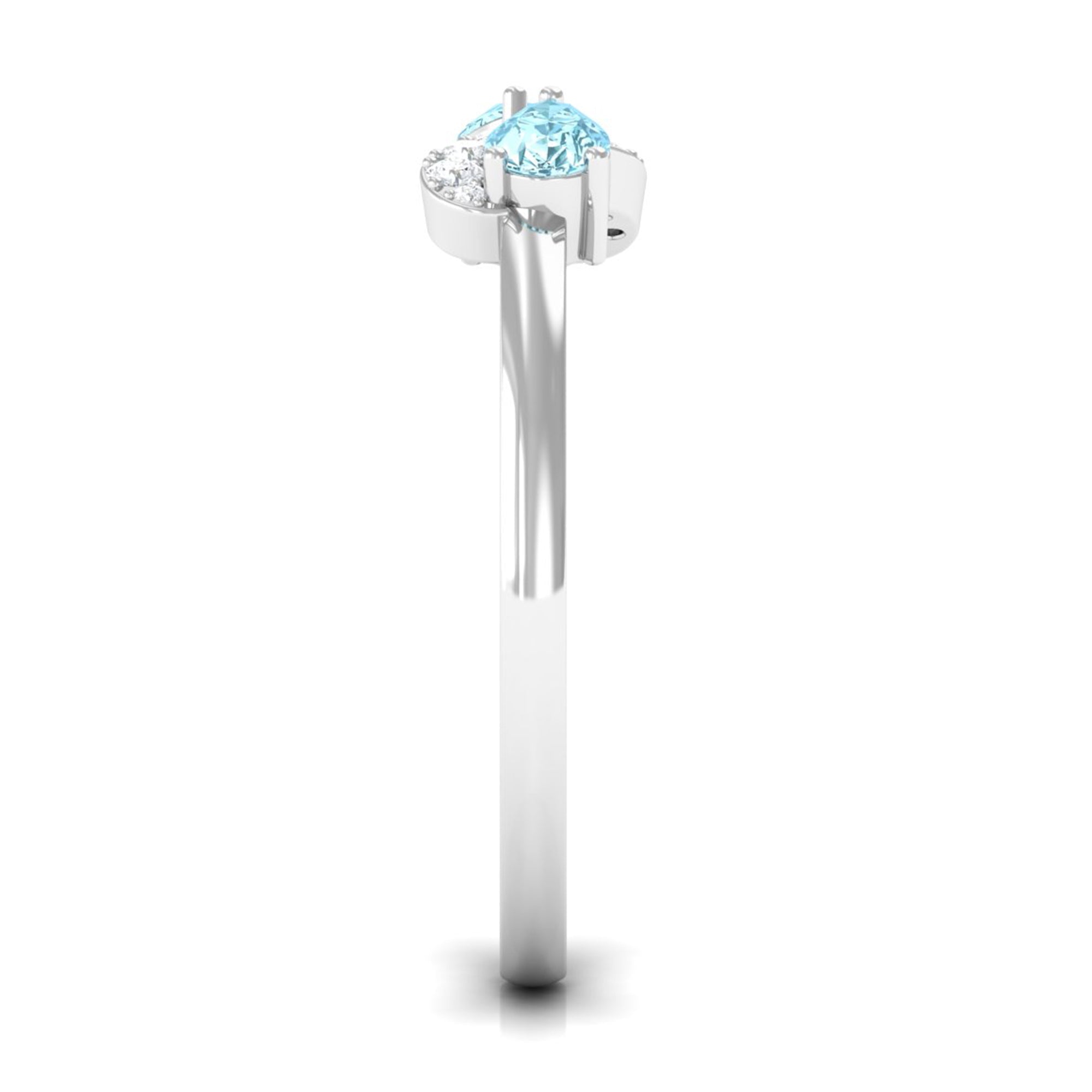 0.7 Carat Pear Aquamarine Infinity Promise Ring with Diamond