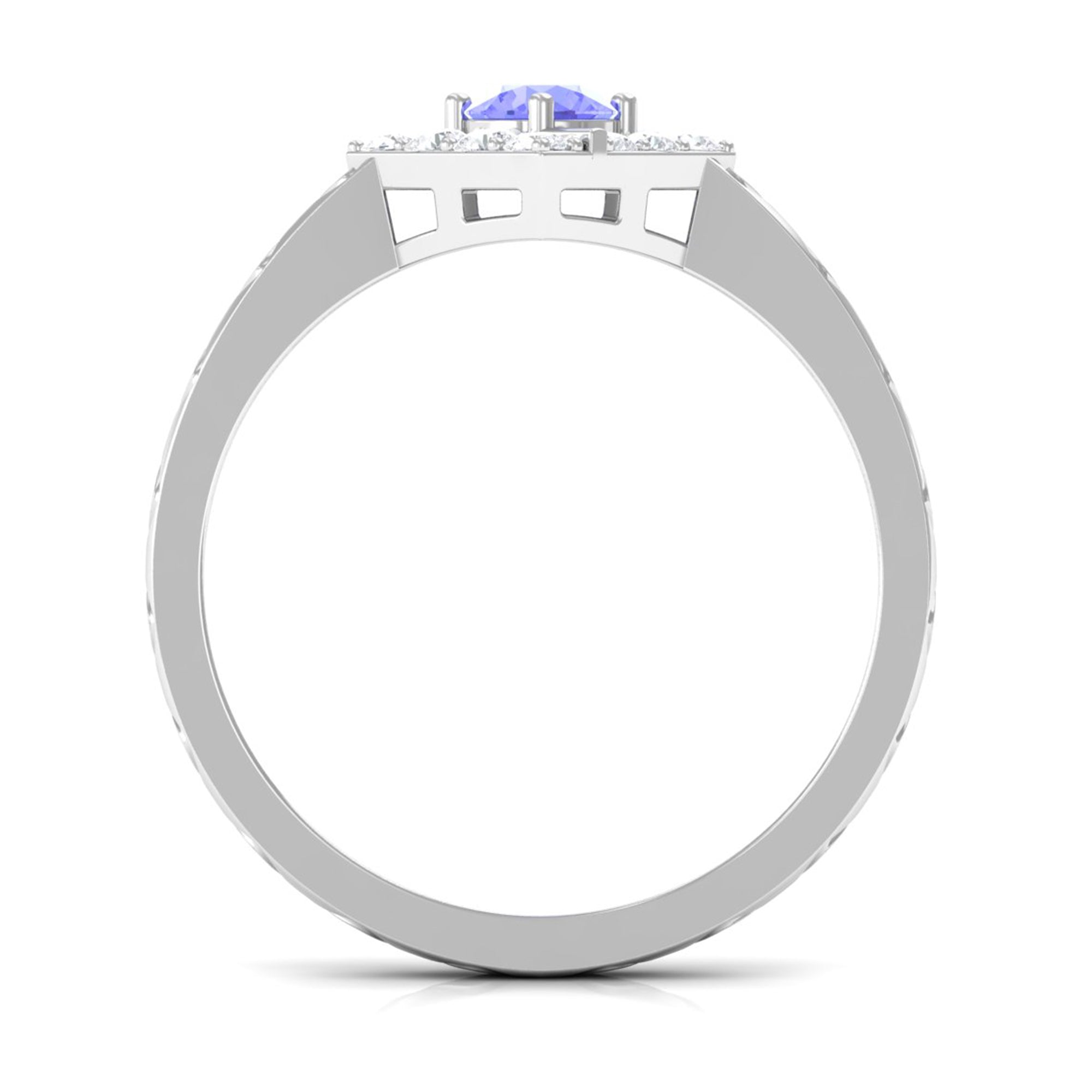 0.5 Carat Minimal Tanzanite and Diamond Ring