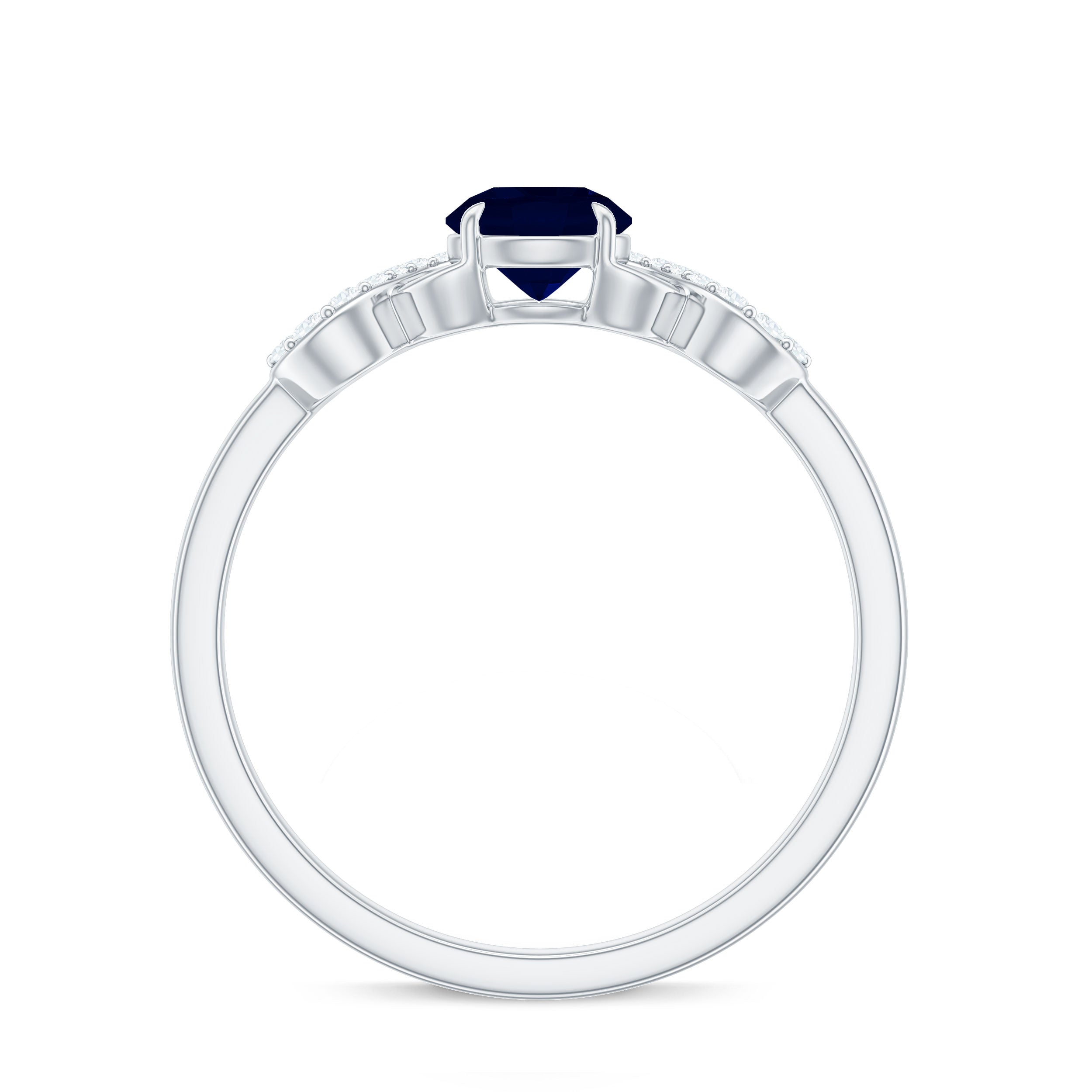 Real 0.9 Carat Blue Sapphire Infinity Promise Ring with Diamond