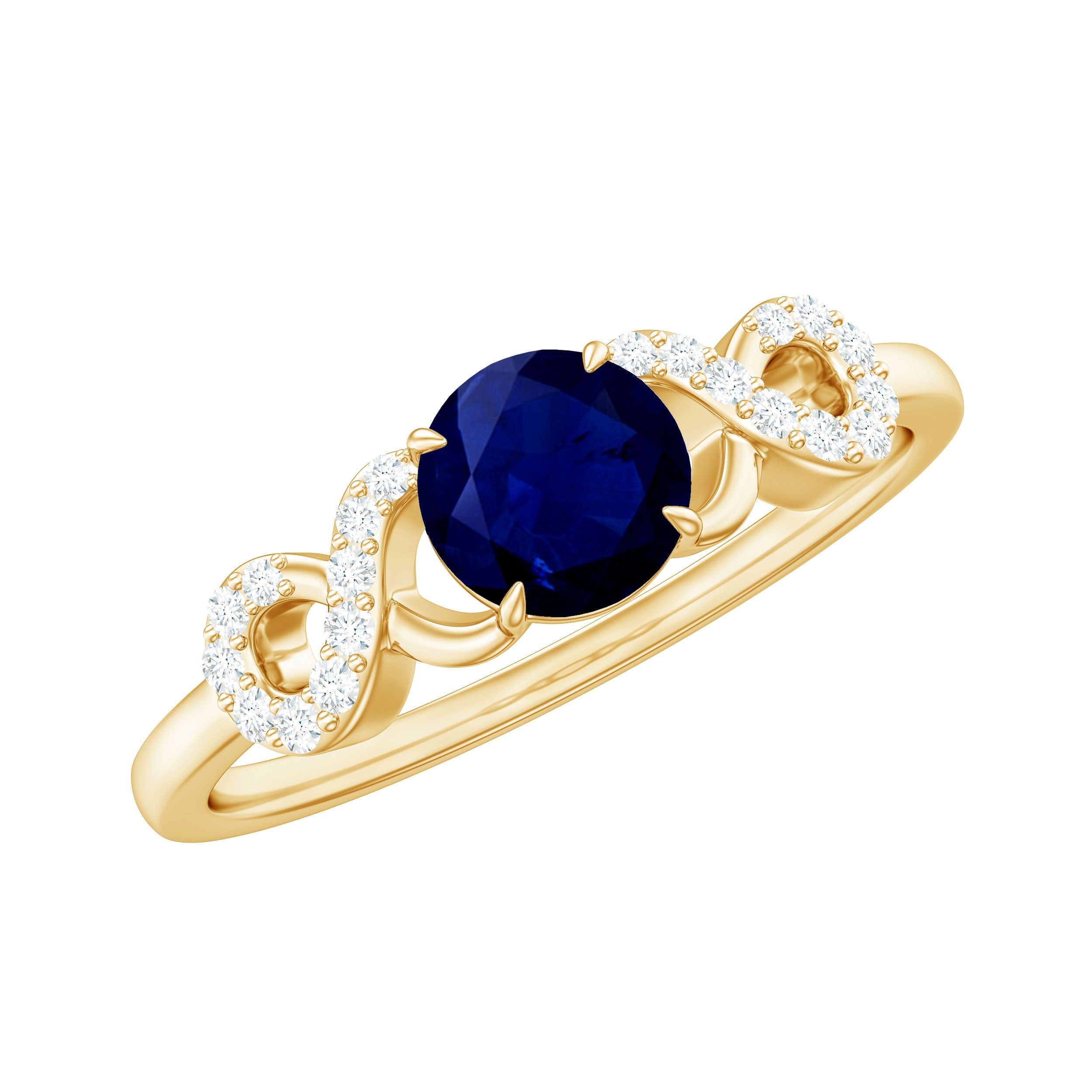 Real 0.9 Carat Blue Sapphire Infinity Promise Ring with Diamond | Rings | Wiccan Center