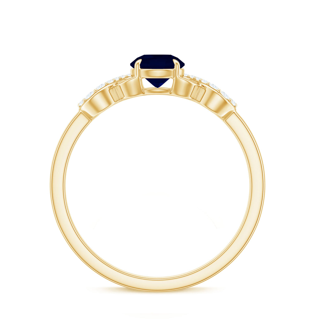 Real 0.9 Carat Blue Sapphire Infinity Promise Ring with Diamond