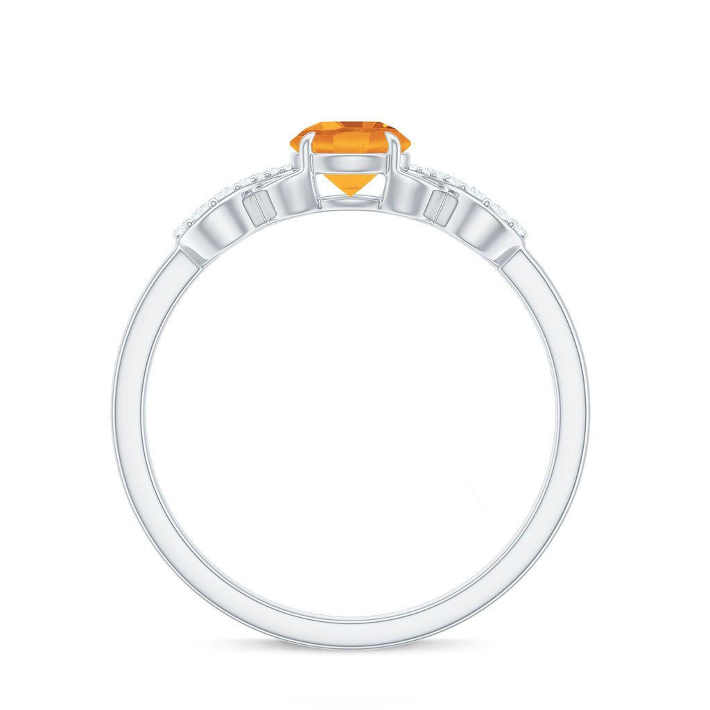 Certified Natural Citrine Infinity Promise Ring with Diamonds