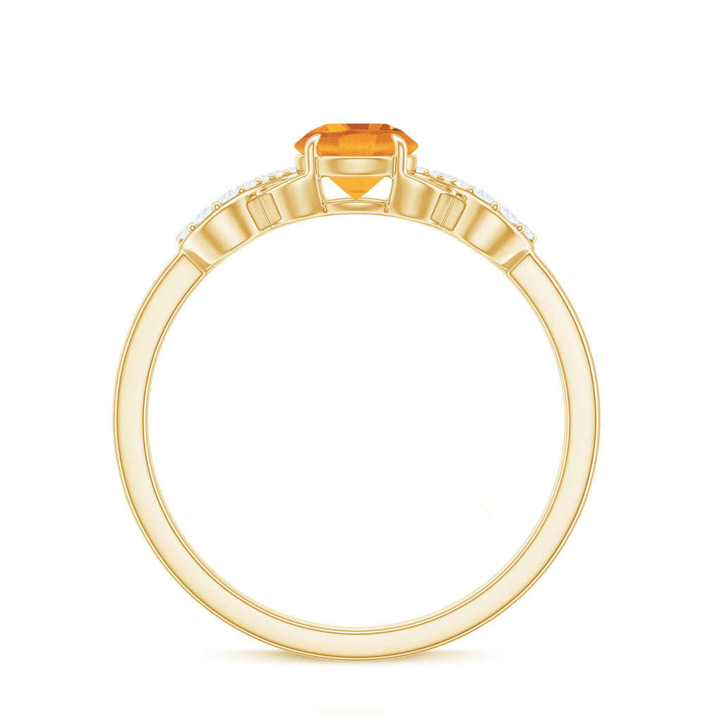 Certified Natural Citrine Infinity Promise Ring with Diamonds