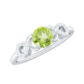 Half Carat Peridot Promise Ring with Diamond Infinity Knot