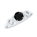 0.45 Carat Black Onyx and Diamond Criss Cross Engagement Ring