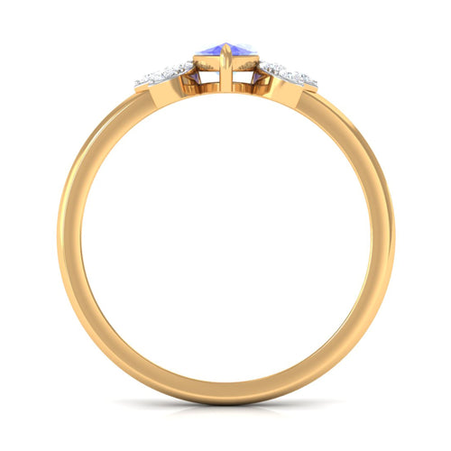 0.6 Carat Marquise Cut Tanzanite and Diamond Promise Ring | Rings | Wiccan Center