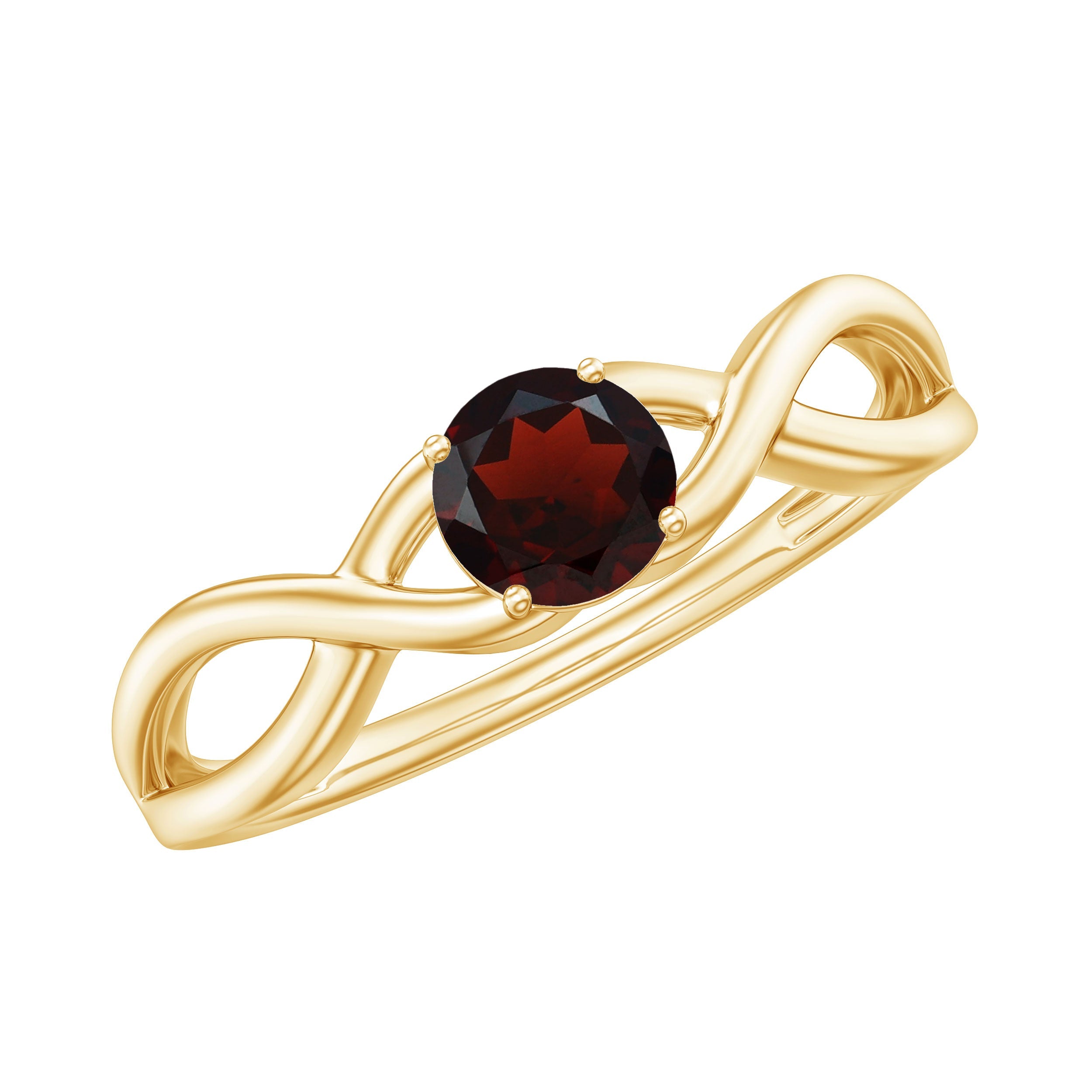 Genuine 2.3 Carat Garnet Solitaire Engagement Ring with Crossover Shank | Rings | Wiccan Center